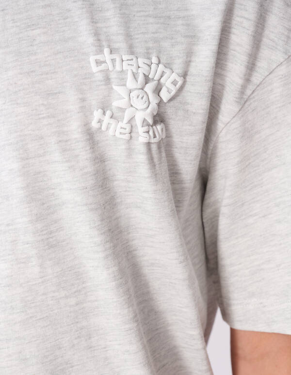 Chasing Artwork T-shirt Lichtgrijs SHOEBY BOYS