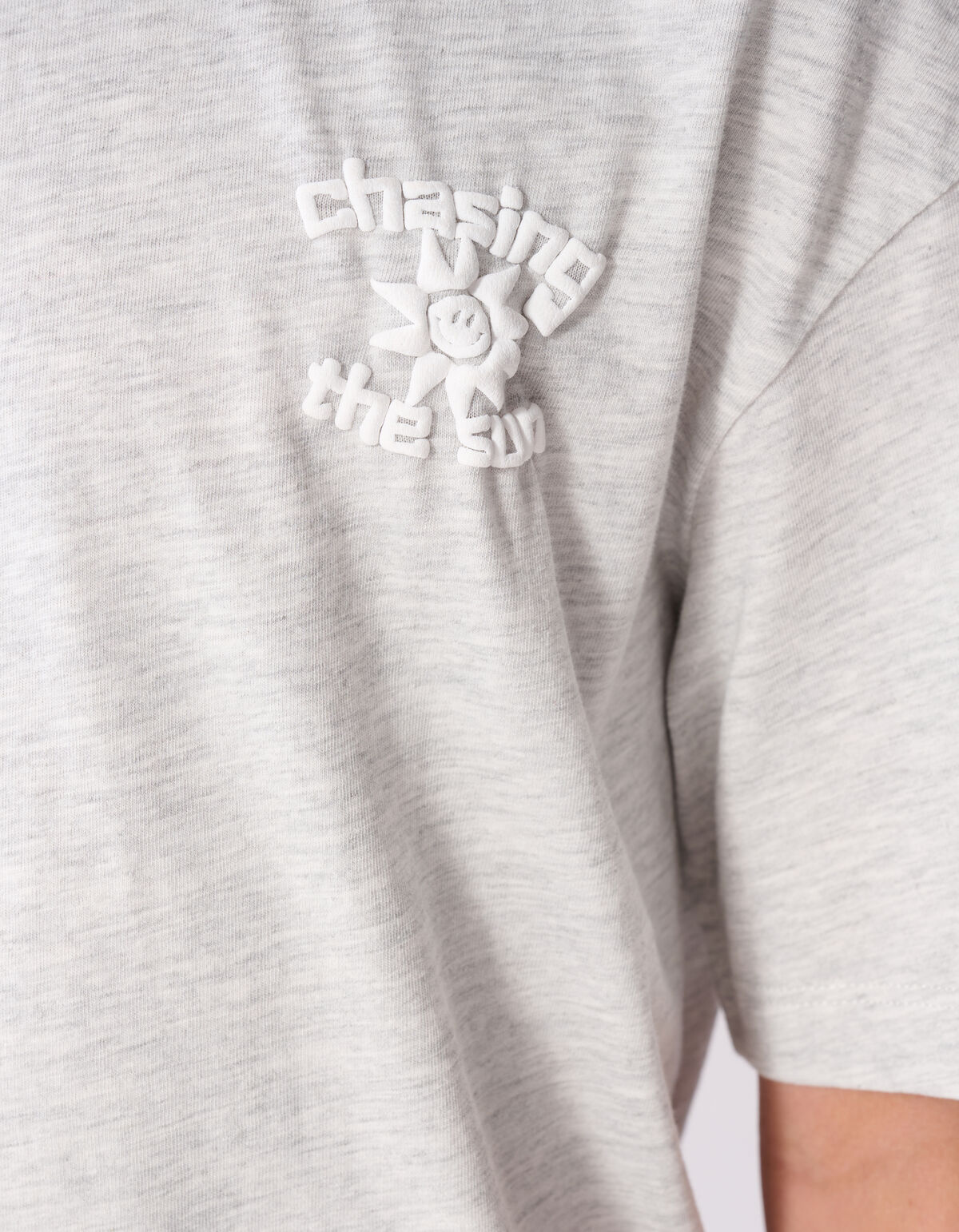 Chasing Artwork T-shirt Lichtgrijs SHOEBY BOYS