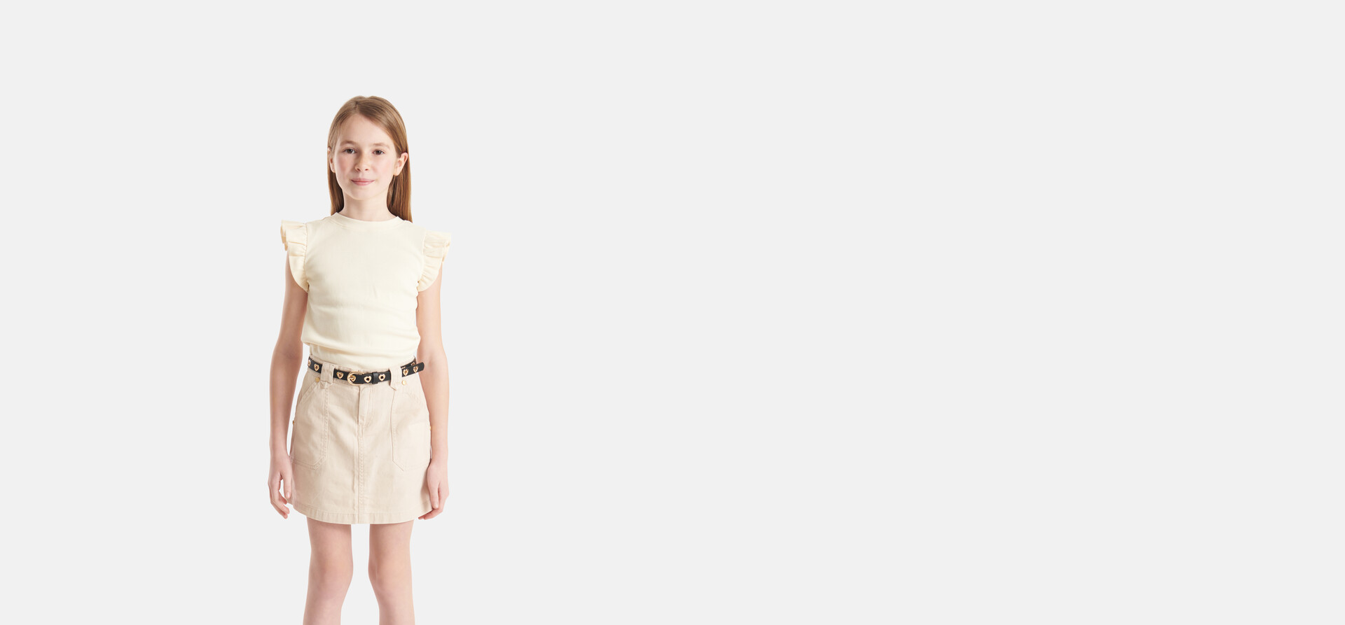 Twill Rok Gebroken Wit SHOEBY GIRLS