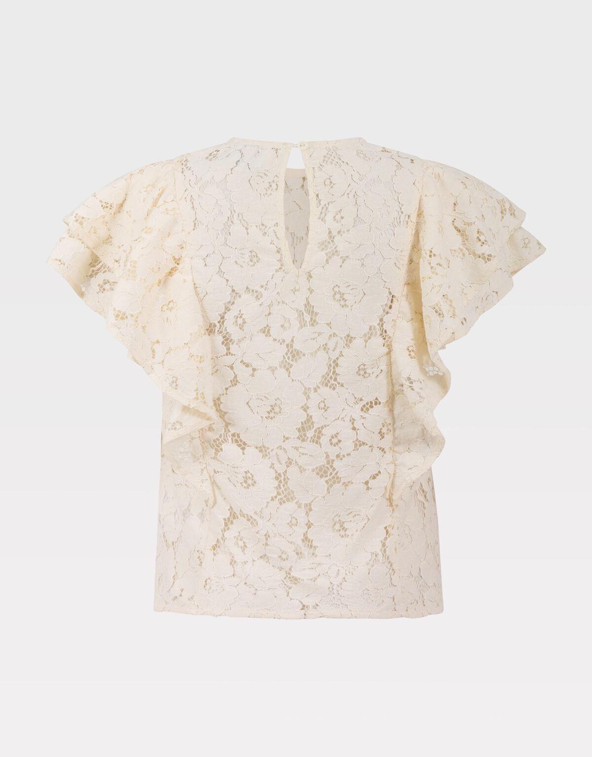 Kanten Ruffle Top Gebroken Wit SHOEBY WOMEN