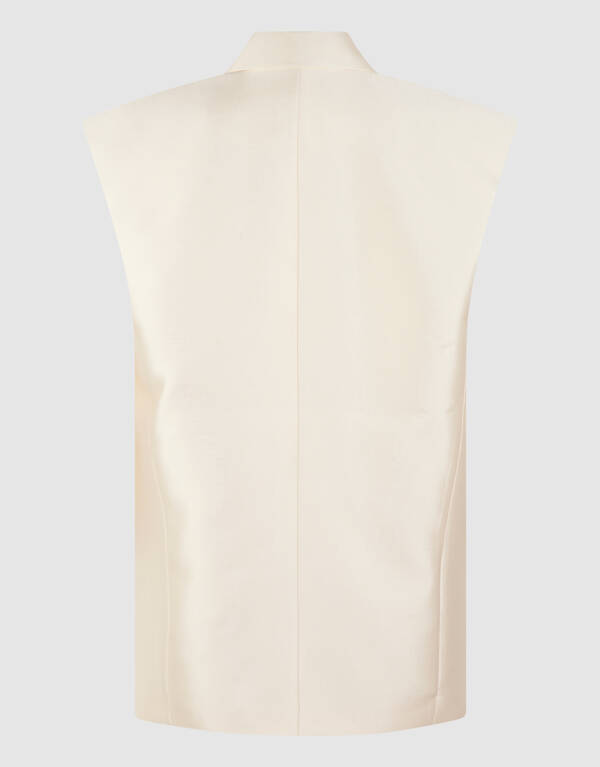 Oversized Sleeveless Blazer Gebroken Wit SHOEBY WOMEN