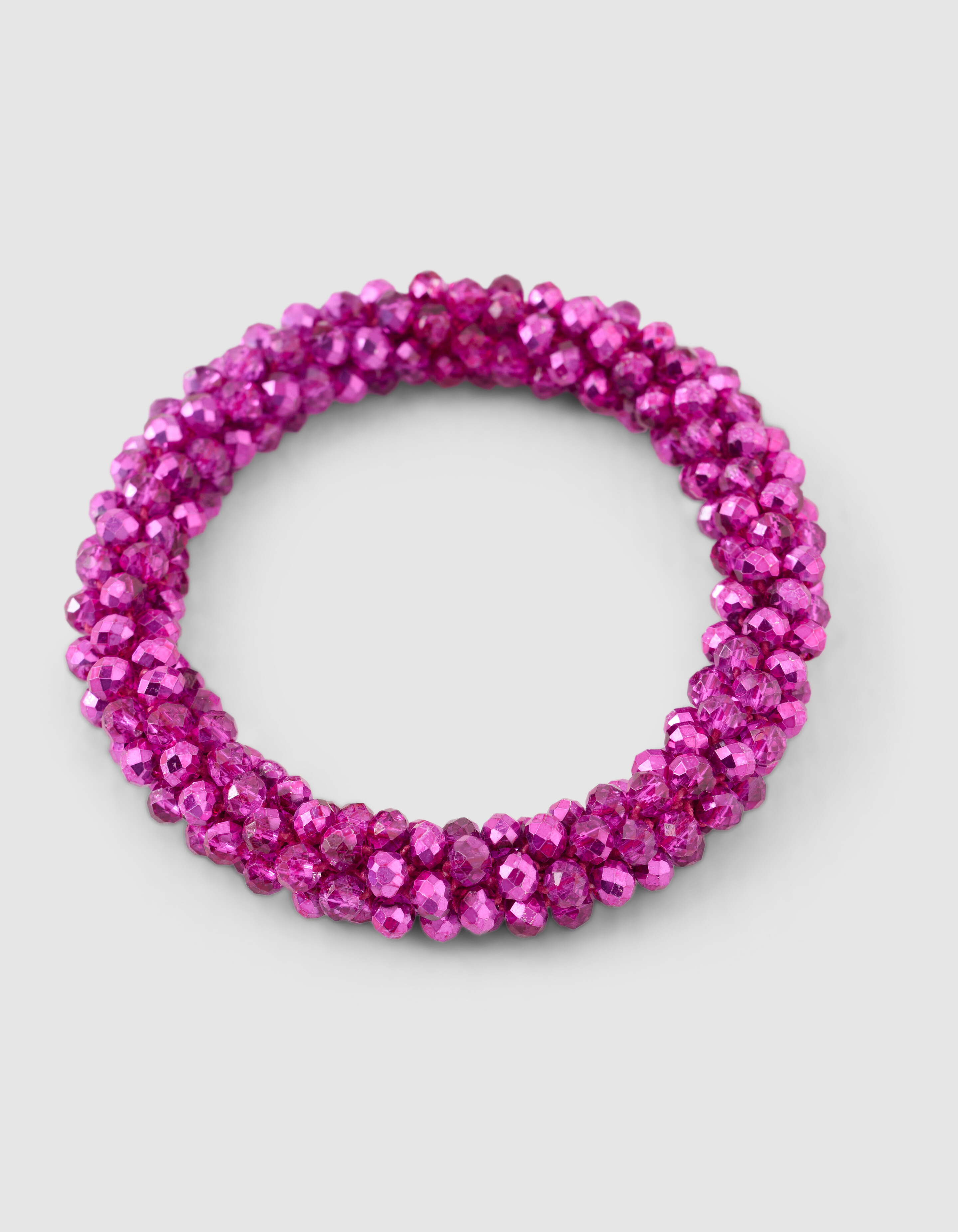 Beaded Haarelastiek Donkerroze SHOEBY ACCESSOIRES