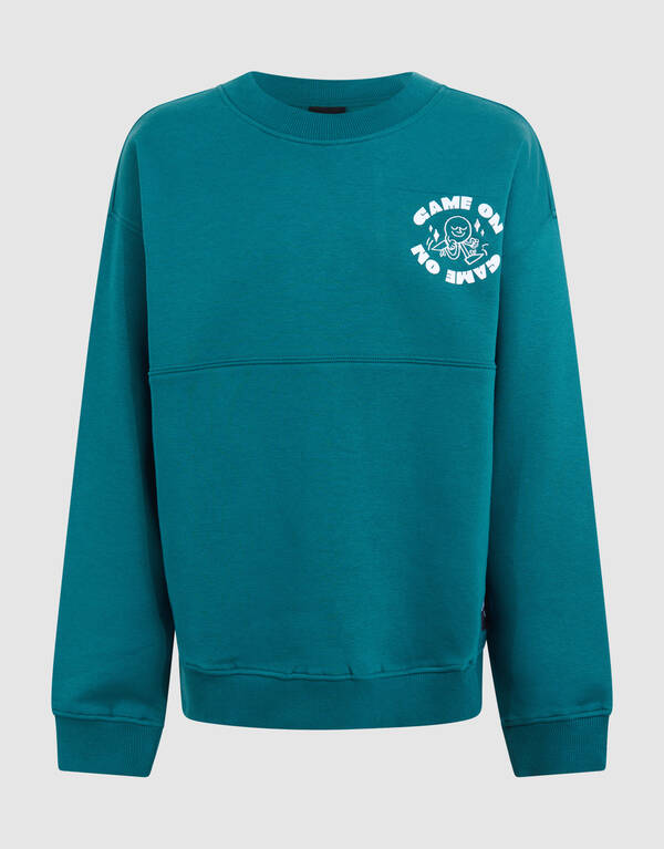 Game On Artwork Sweater Donkergroen SHOEBY BOYS
