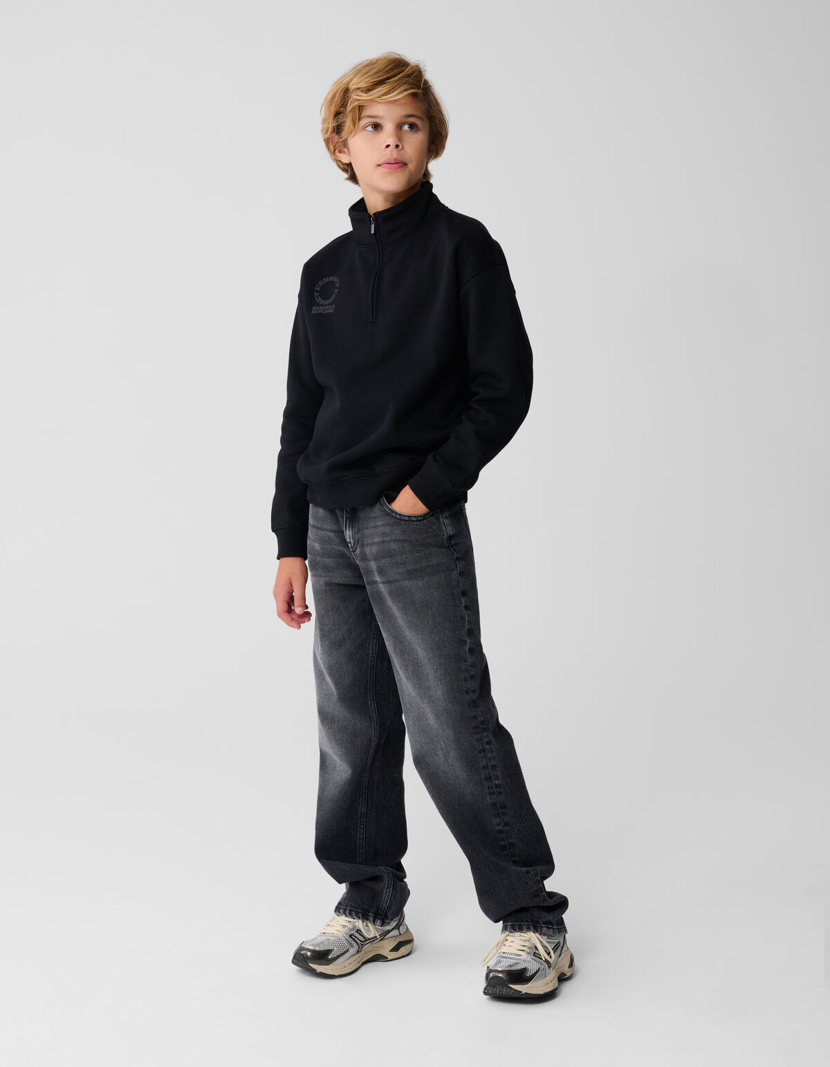 Half Zip Sweater Zwart SHOEBY BOYS