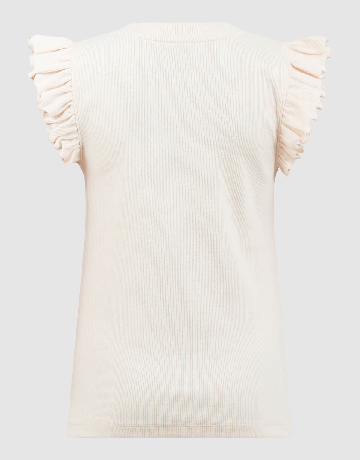 Brooklyn Ruffle Rib Top Gebroken Wit SHOEBY GIRLS