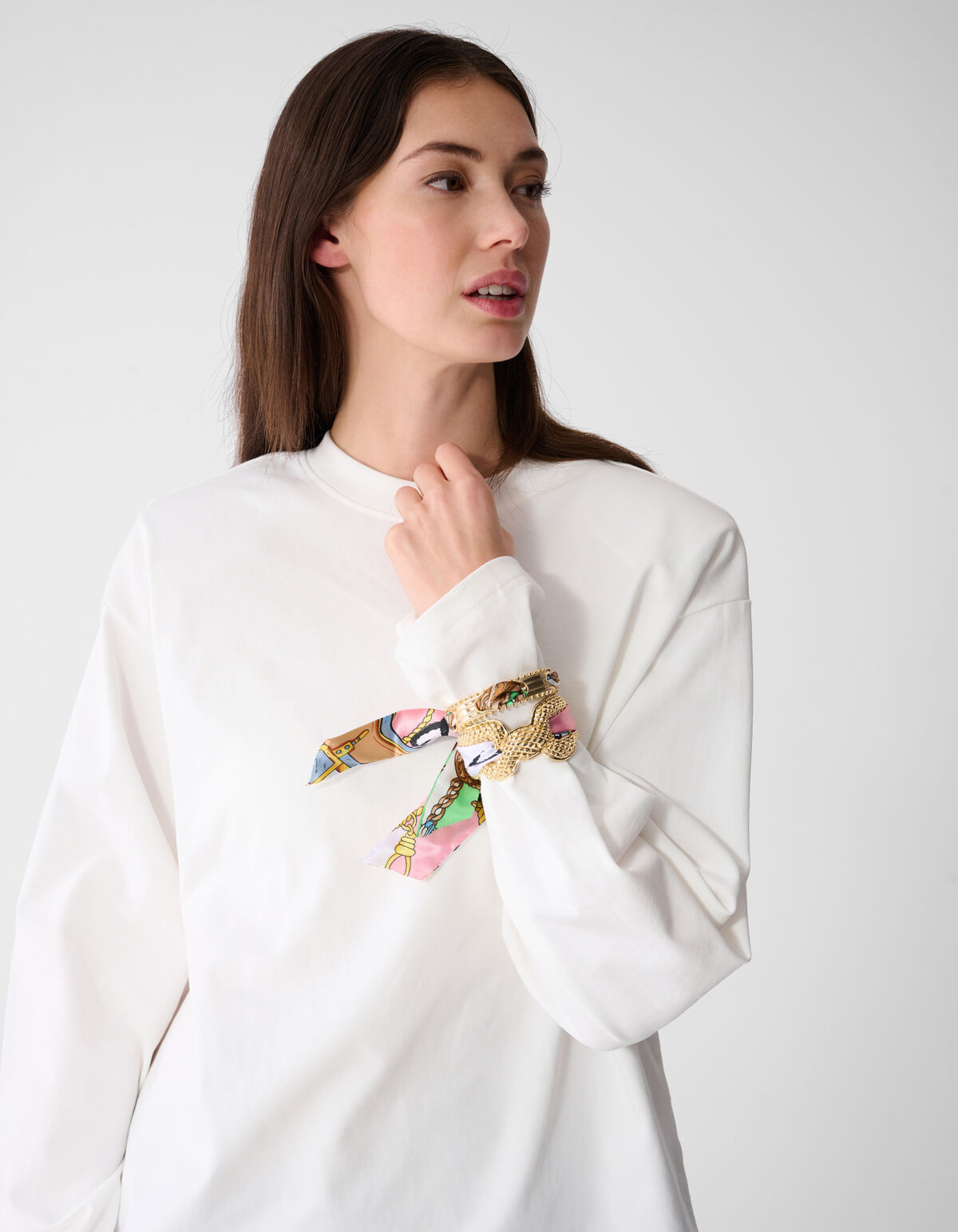 Printed Sjaal Armband Bruin SHOEBY ACCESSOIRES