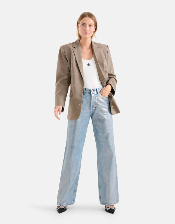 Metallic Wide Leg Jeans Zilver L33 SHOEBY WOMEN