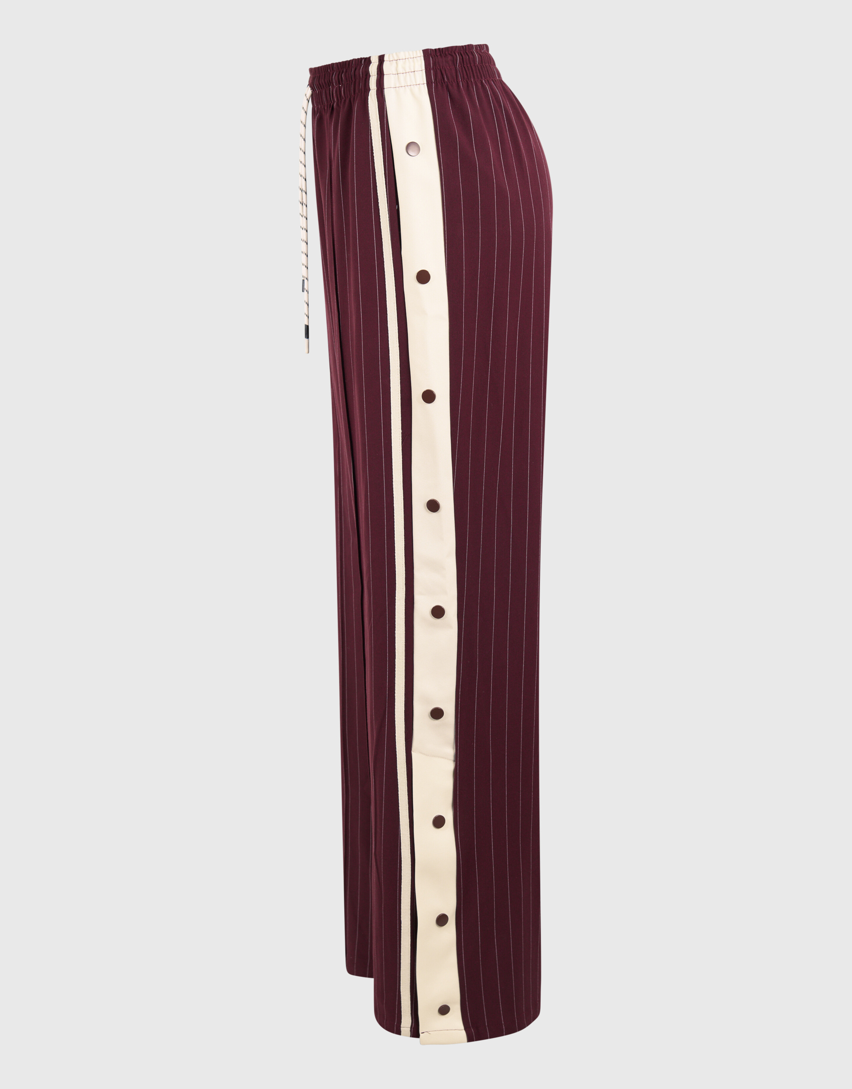 Pinstripe Wide Leg Broek Donkerrood SHOEBY WOMEN