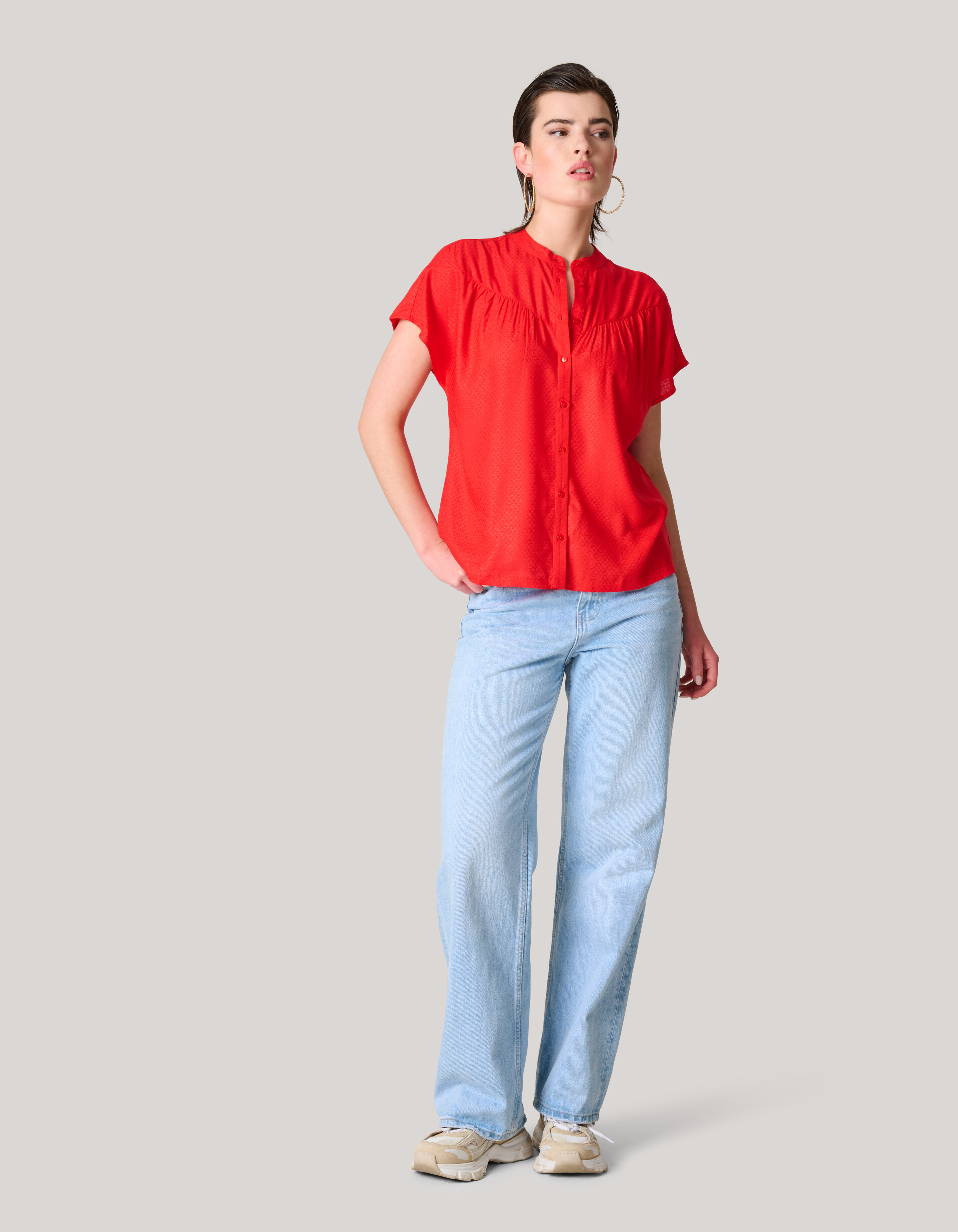 Relaxed Fit Top Rood SHOEBY WOMEN
