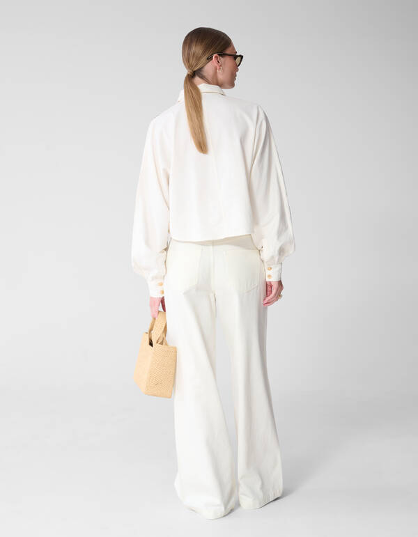 Wide Leg Fit Jeans Wit By Mieke SHOEBY WOMEN