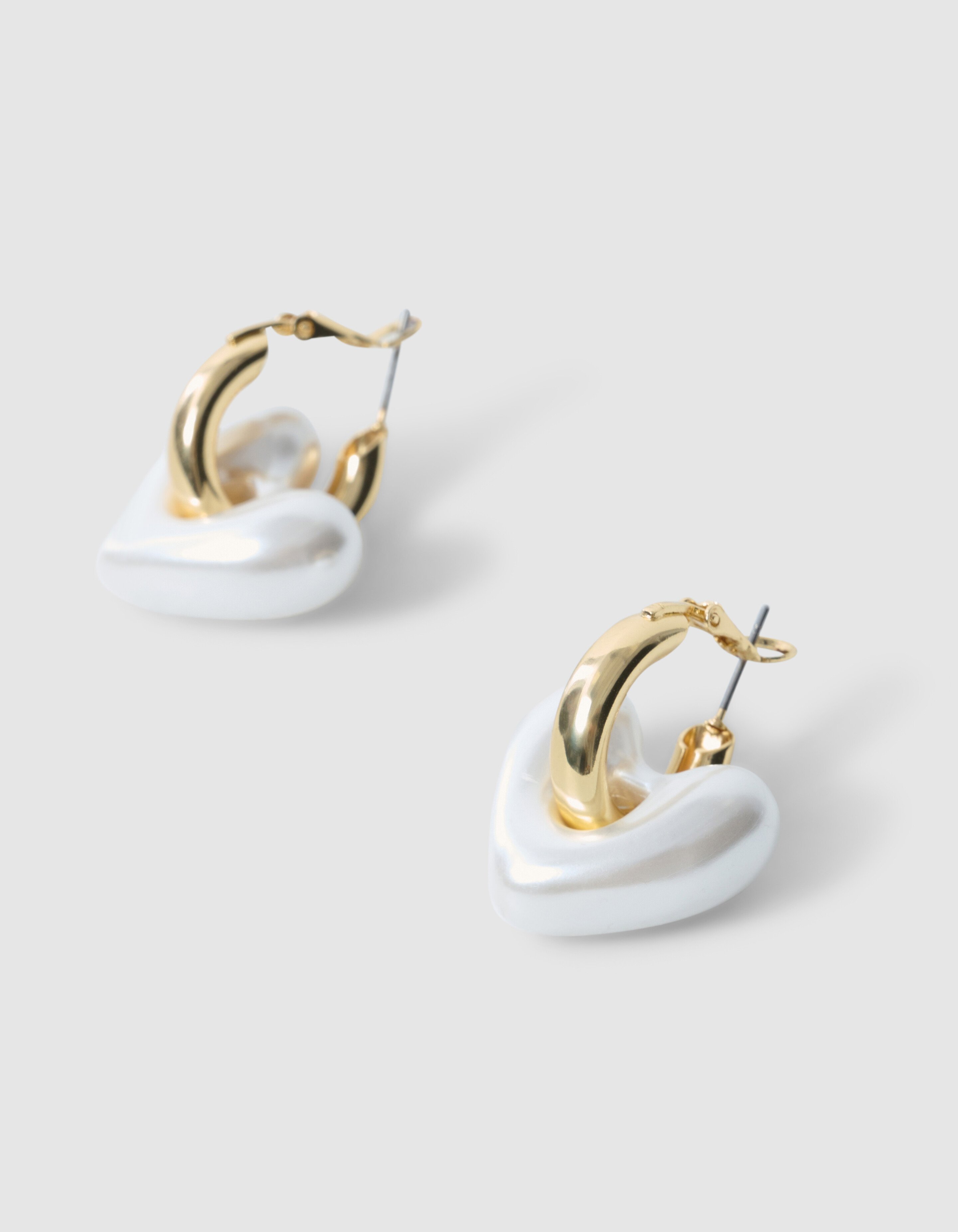 Parel Heart Hoop Oorbellen Goud SHOEBY ACCESSOIRES