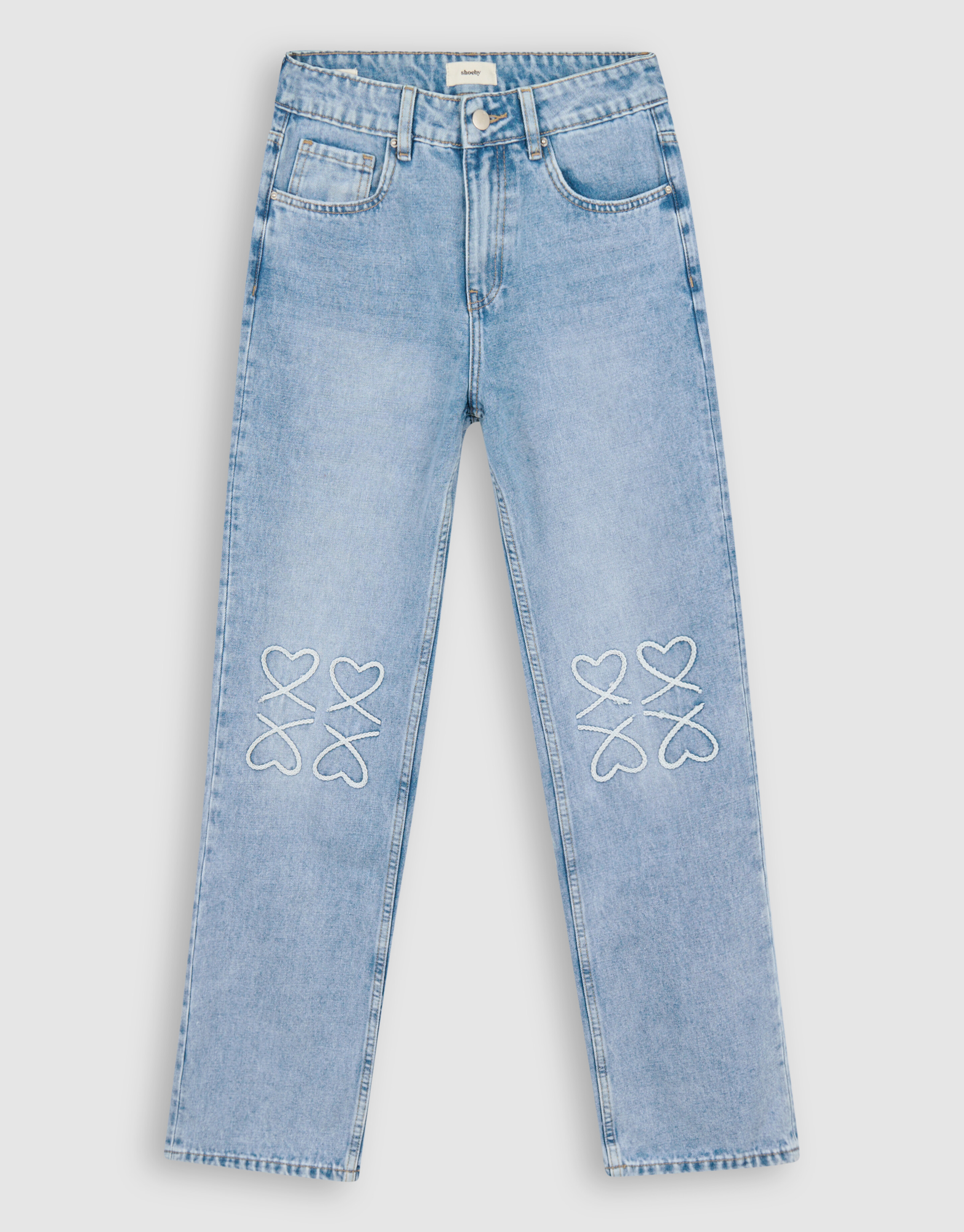 Heart Straight Fit Jeans Blauw SHOEBY WOMEN