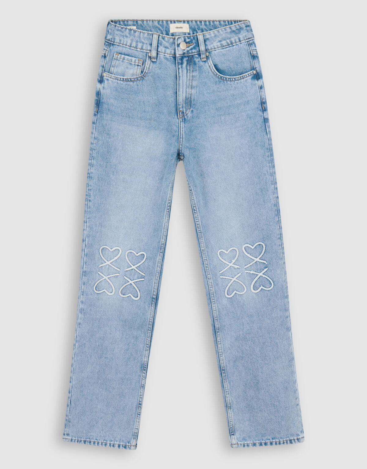 Heart Straight Fit Jeans Blauw SHOEBY WOMEN