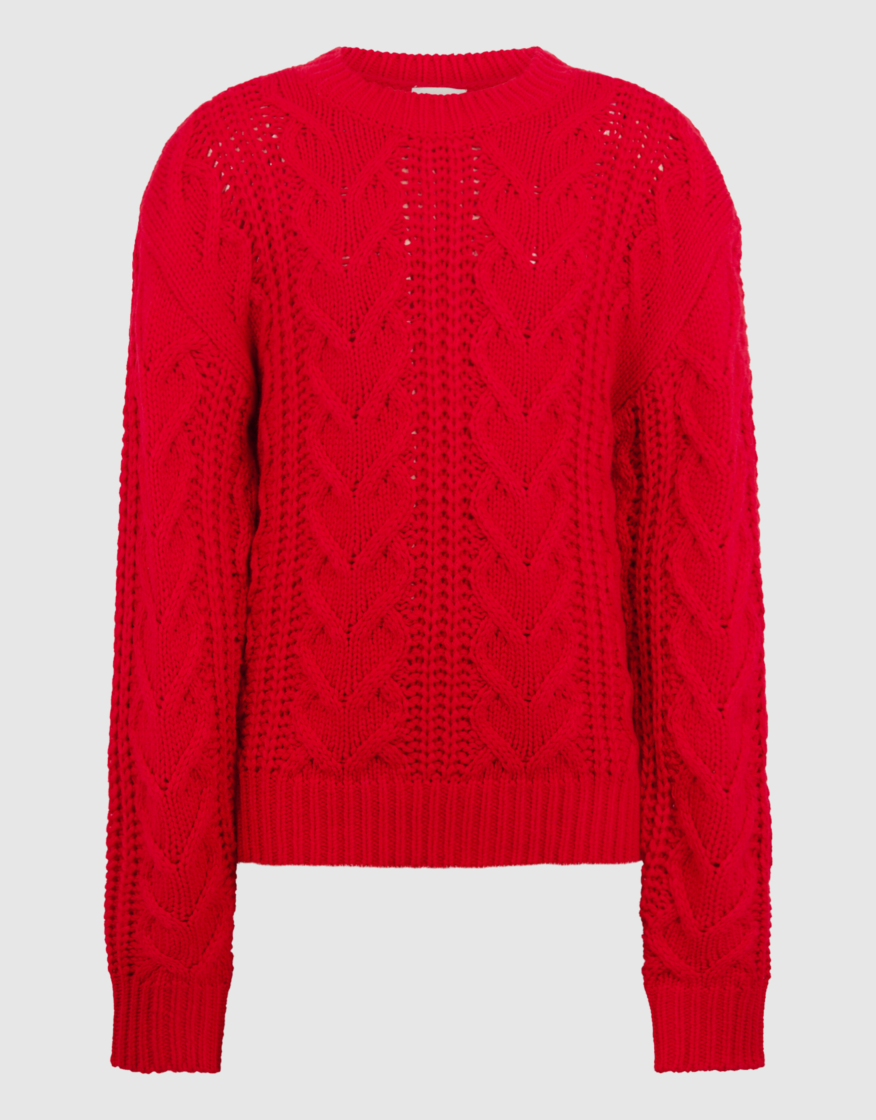 Strik Kabel Knit Trui Rood SHOEBY GIRLS