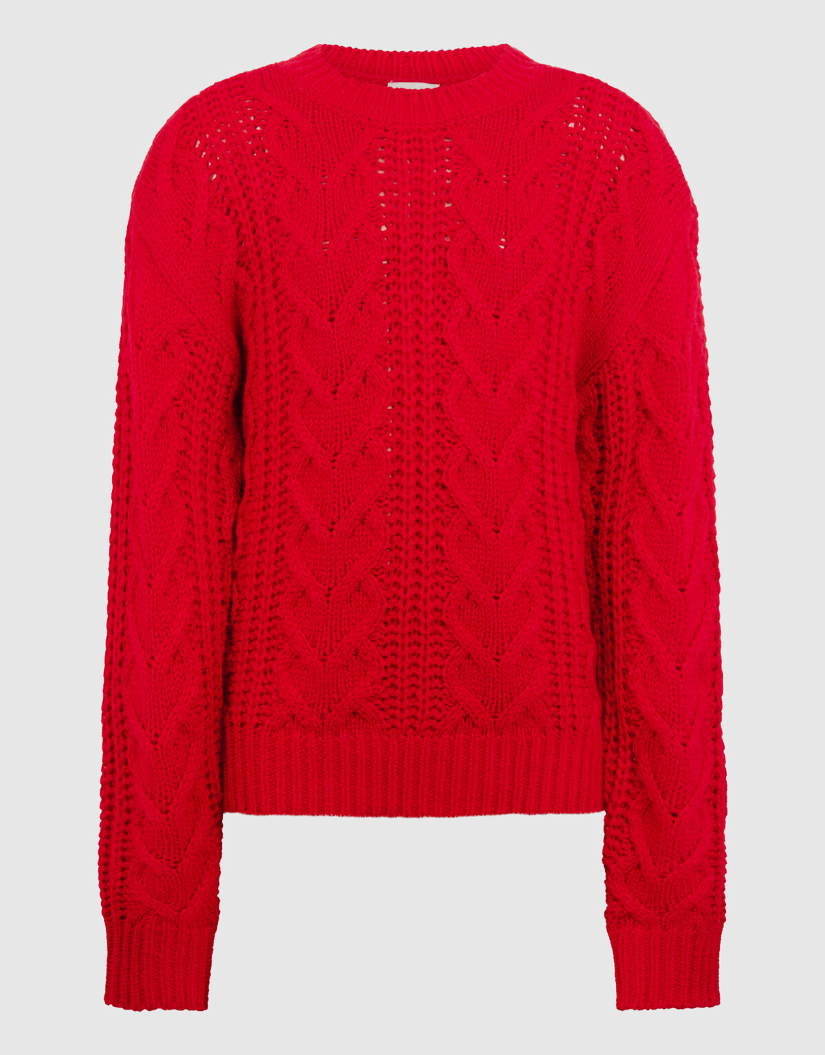 Strik Kabel Knit Trui Rood SHOEBY GIRLS