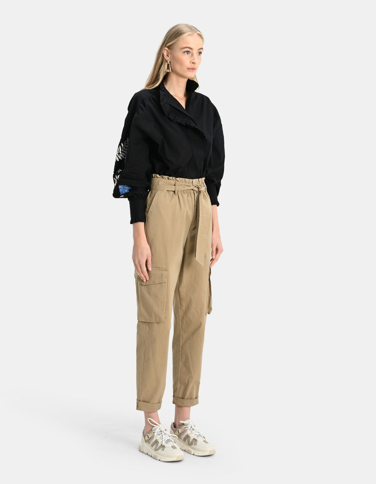 Voile Embroidery Blouse Zwart SHOEBY WOMEN