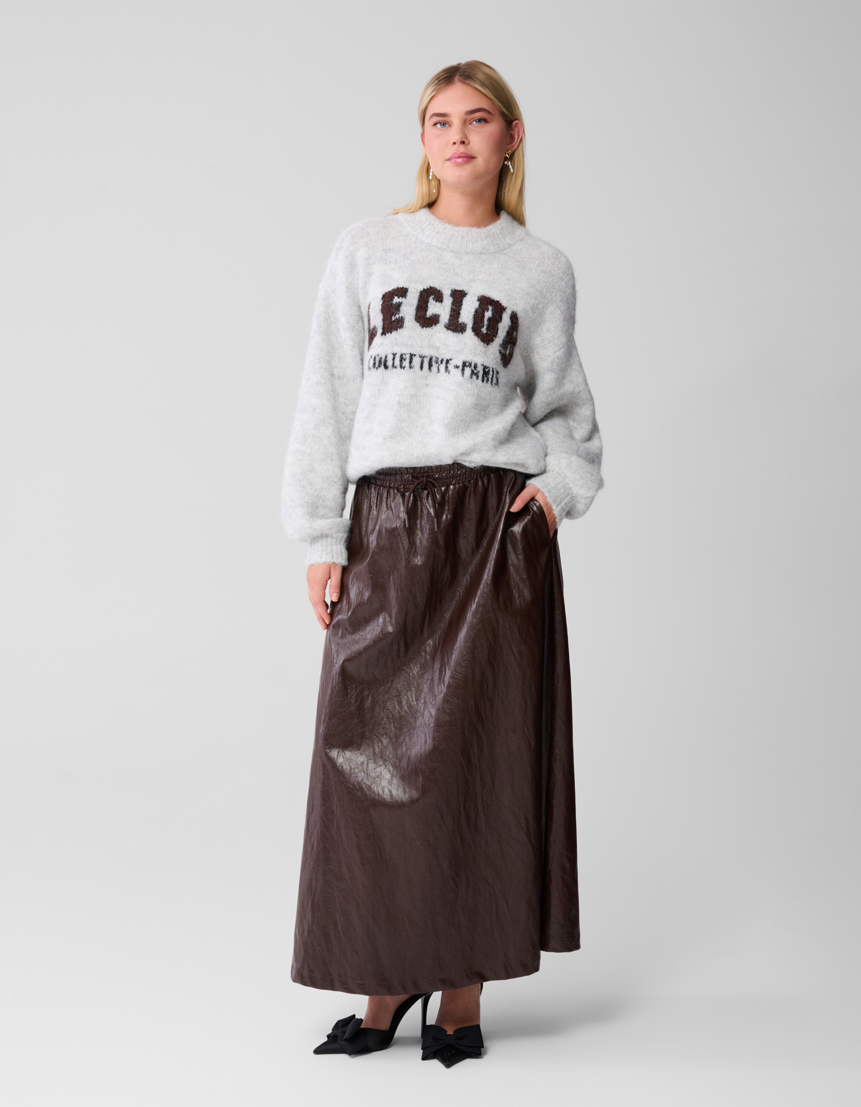 Vegan leren Maxi Rok Bruin SHOEBY WOMEN