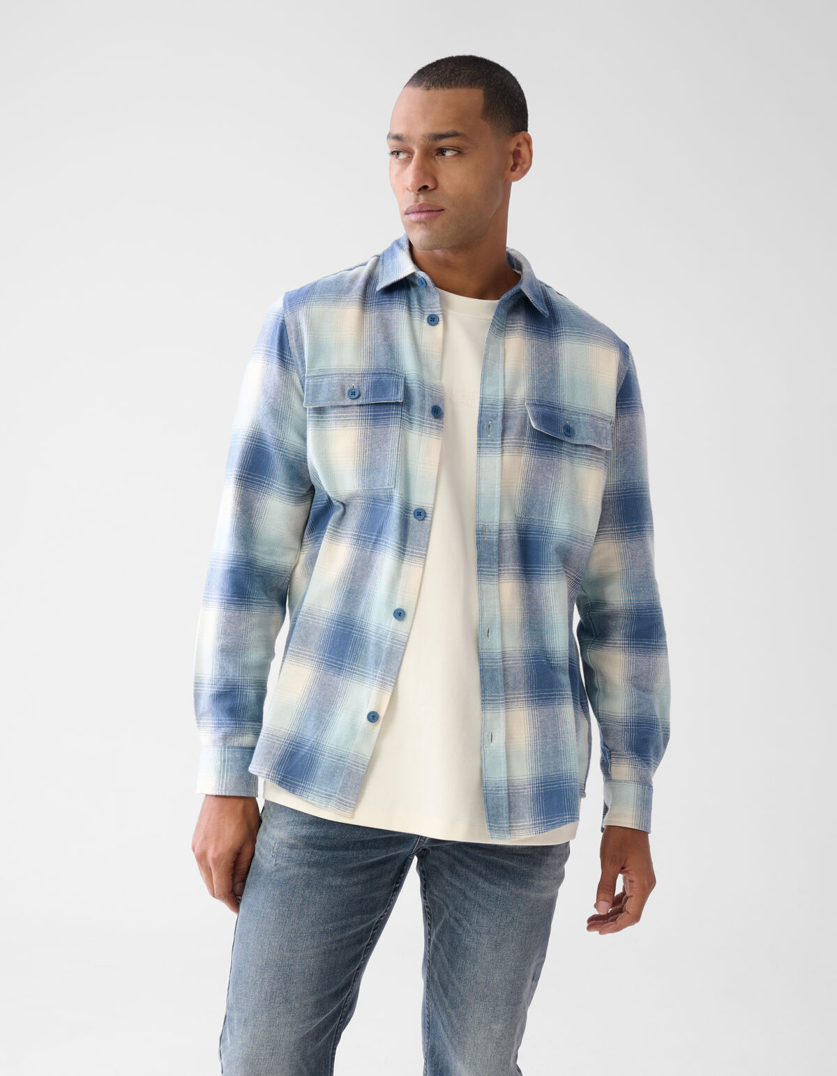 Ruiten Overhemd Blauw SHOEBY MEN