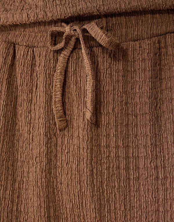 Crinkle Wide Leg Fit Broek Bruin SHOEBY WOMEN