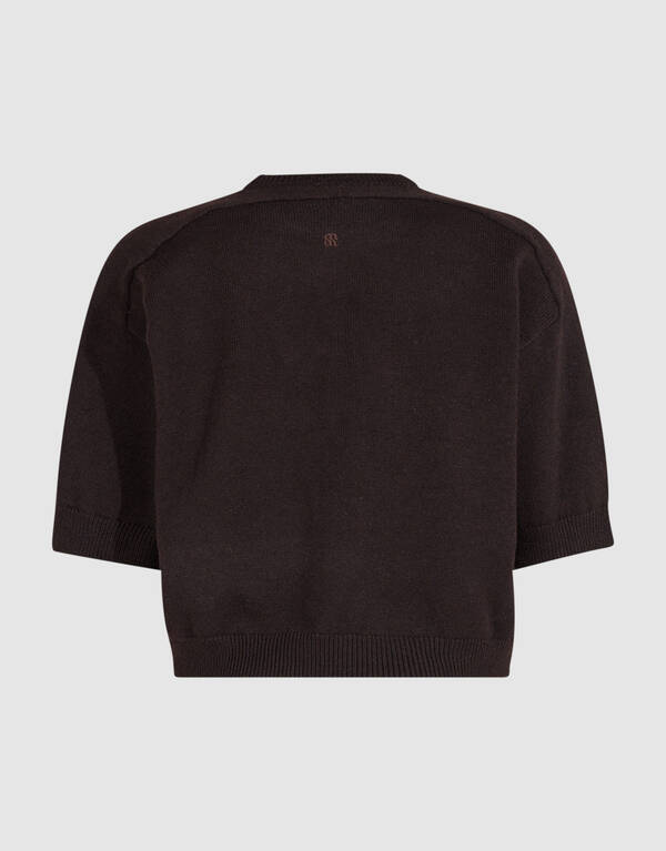 Shortsleeve Gebreide Trui Donkerbruin By Mieke SHOEBY WOMEN
