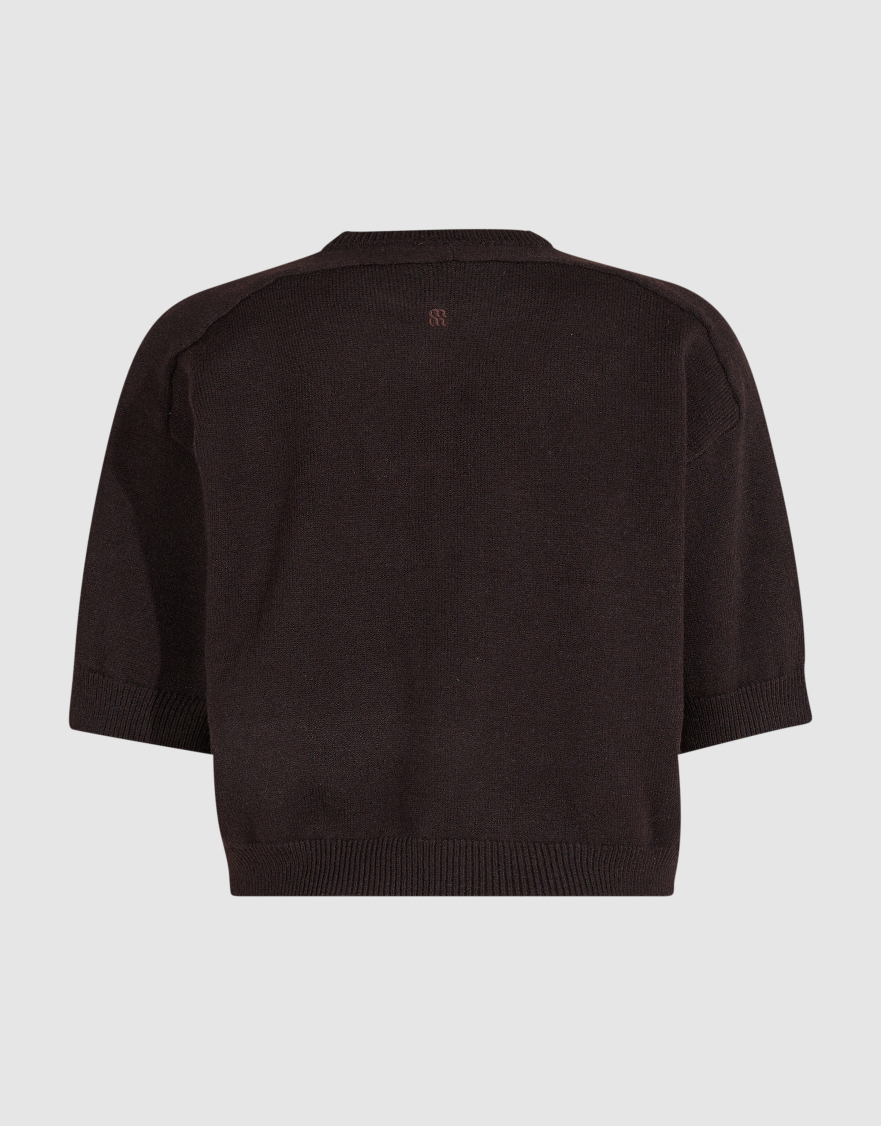 Shortsleeve Gebreide Trui Donkerbruin By Mieke SHOEBY WOMEN