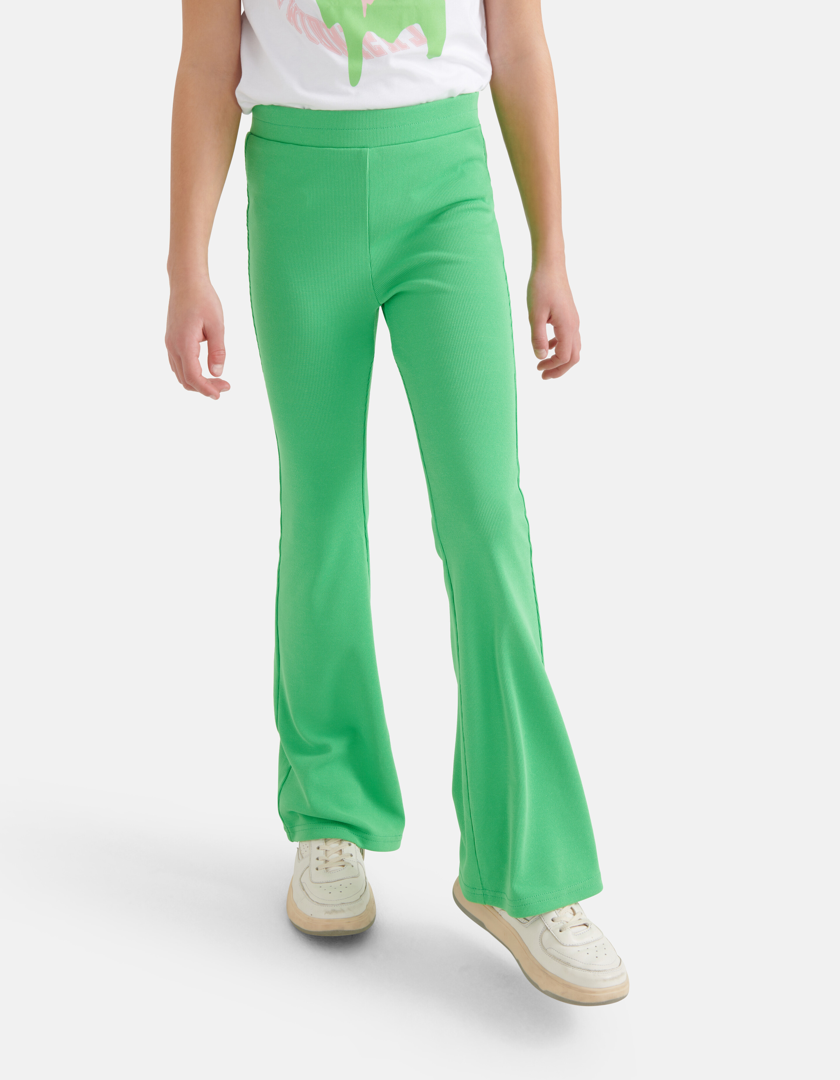 Rib Flared Legging Groen SHOEBY GIRLS