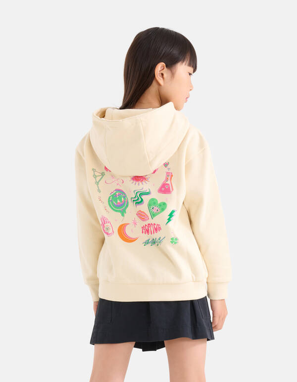 Grafische Hoodie Gebroken Wit SHOEBY GIRLS