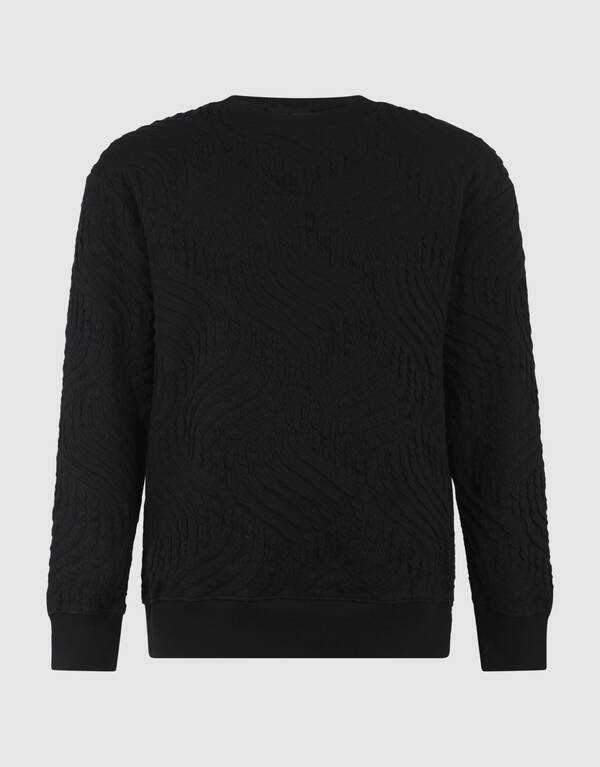 Wave Structuur Sweater Zwart SHOEBY MEN