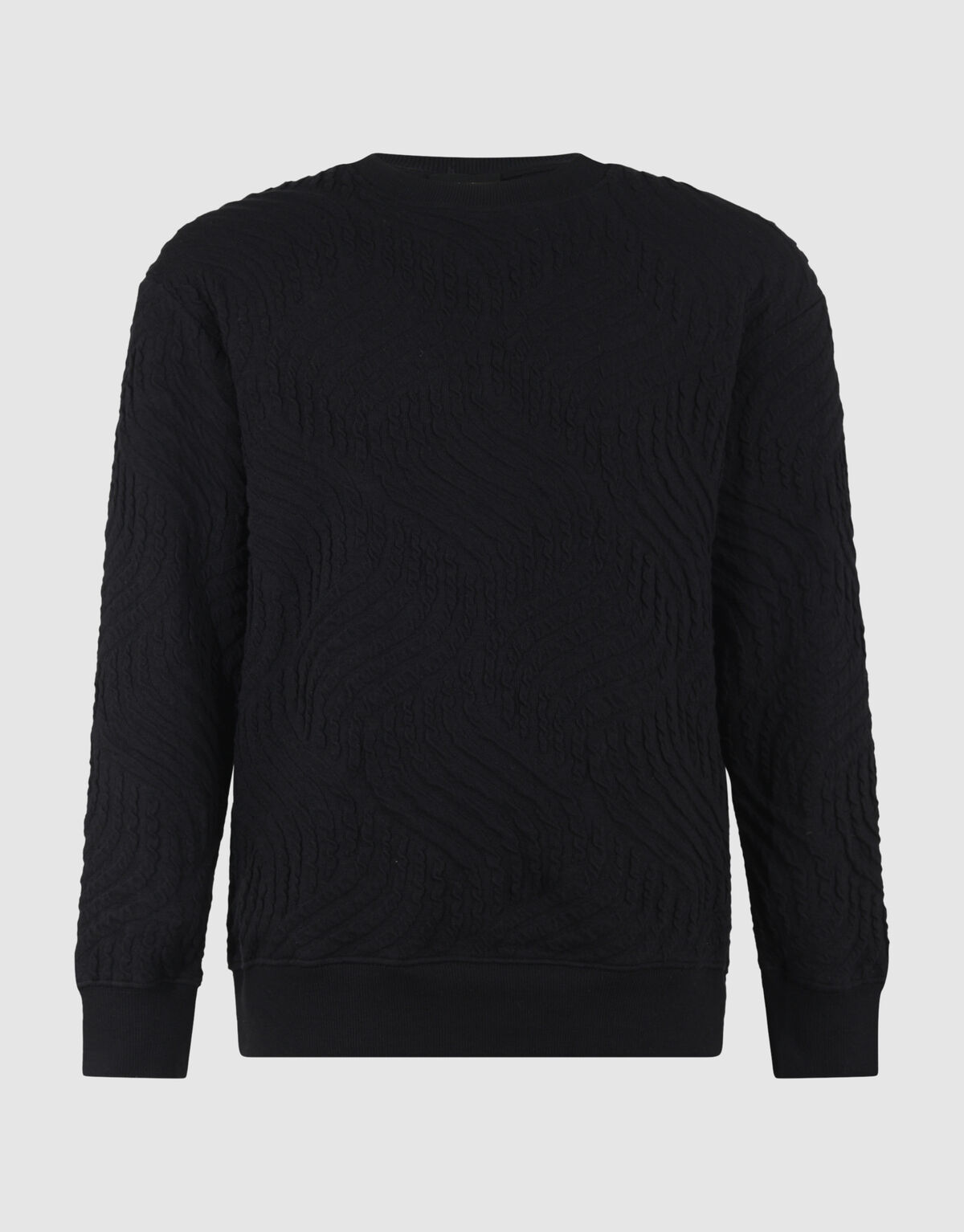 Wave Structuur Sweater Zwart SHOEBY MEN