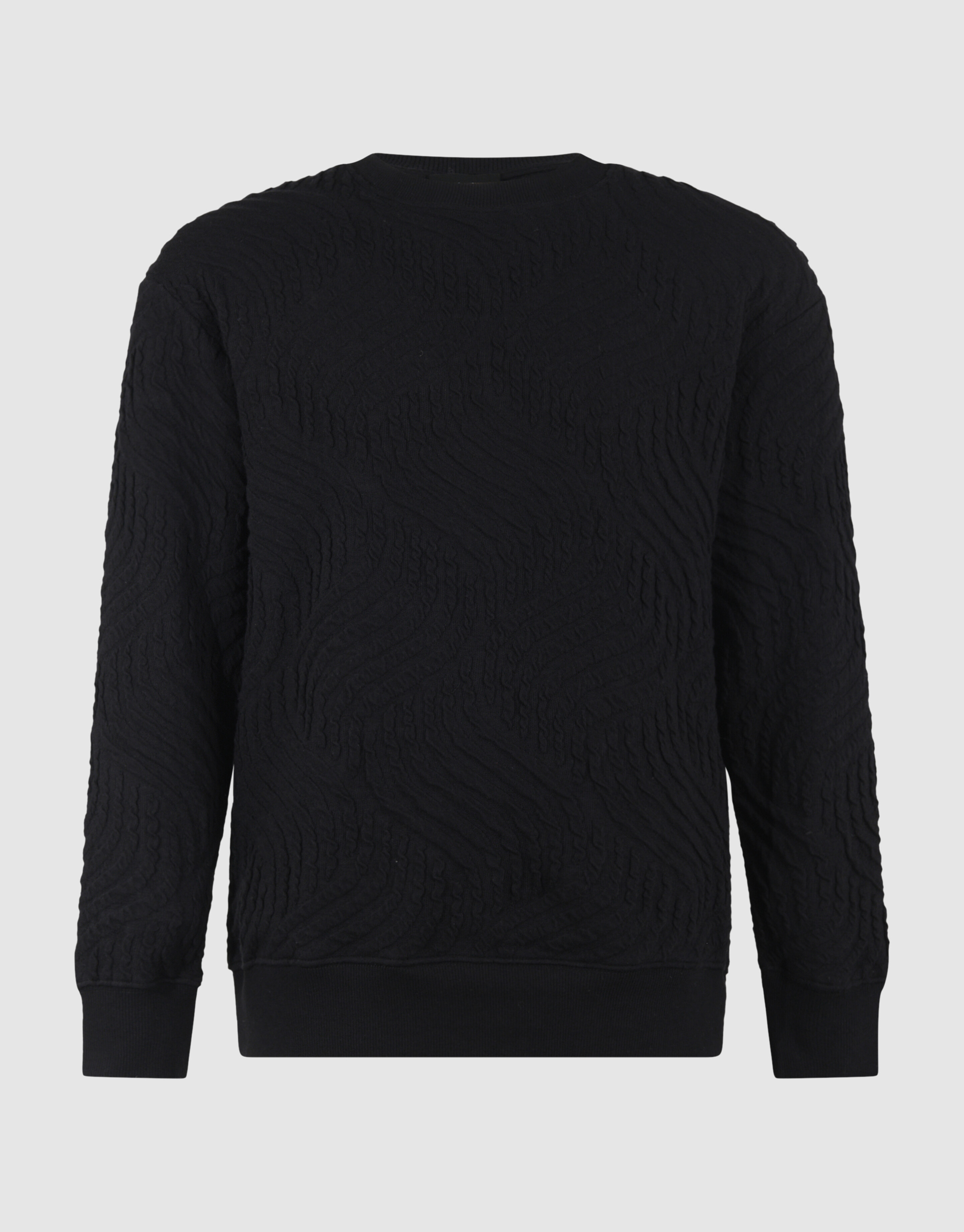 Wave Structuur Sweater Zwart SHOEBY MEN