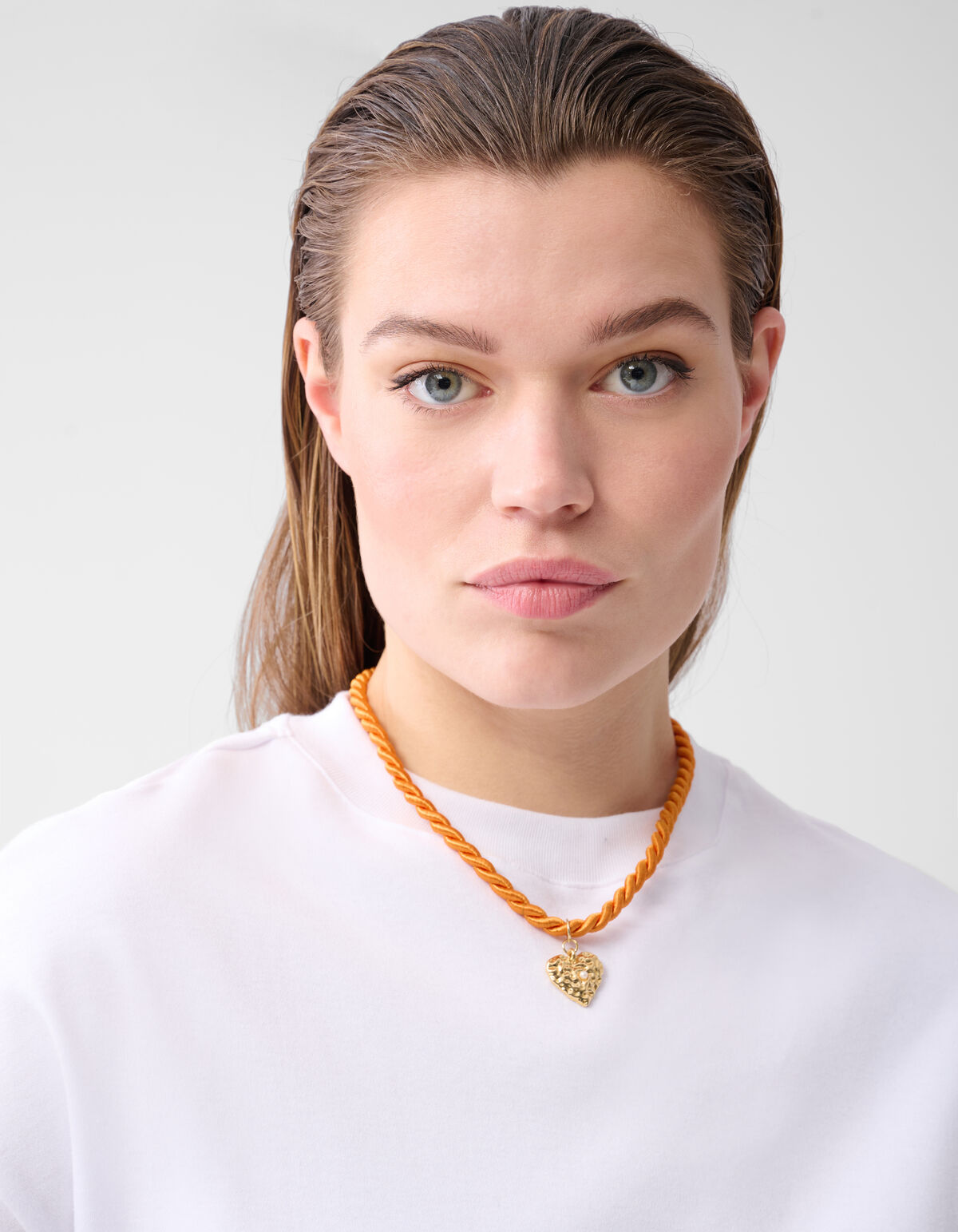 Twisted Heart Ketting Oranje SHOEBY ACCESSOIRES