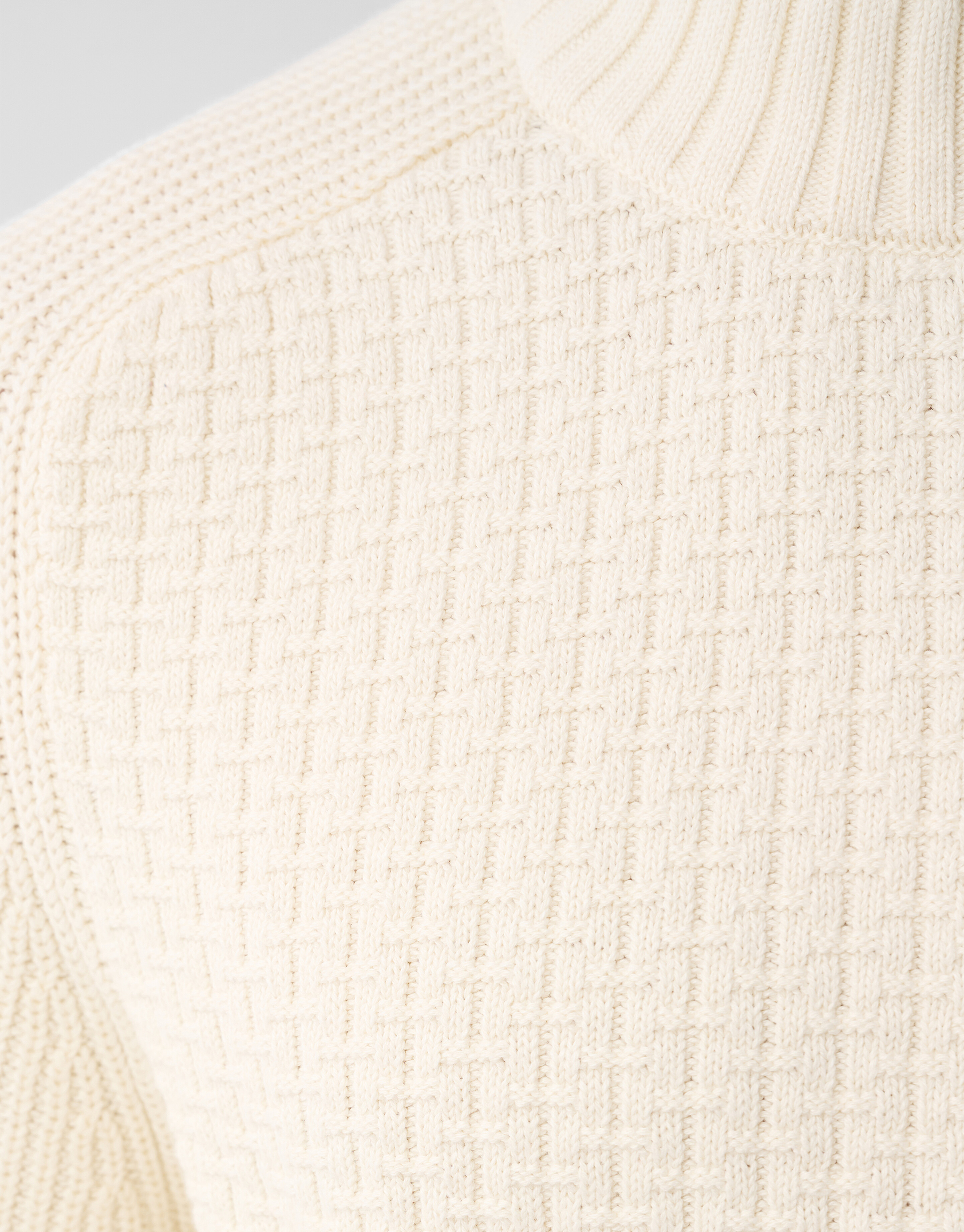Structuur Knit Sweater Gebroken Wit SHOEBY MEN
