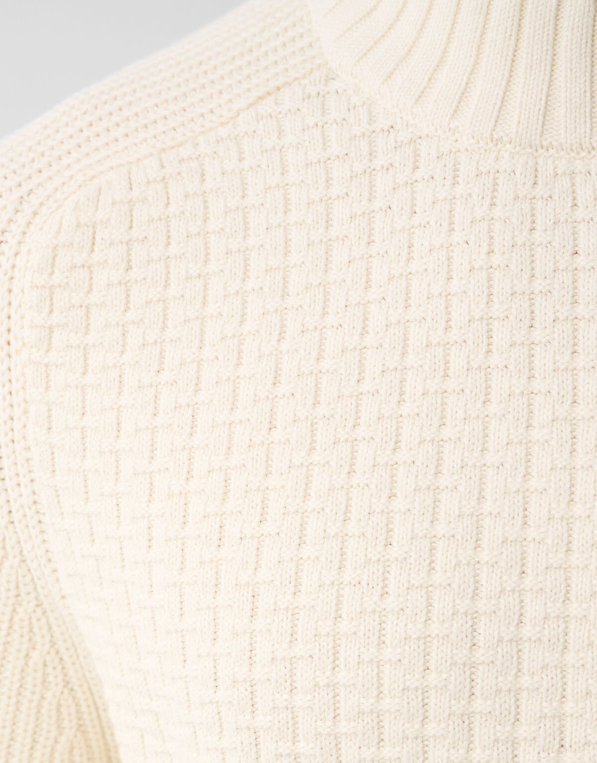 Structuur Knit Sweater Gebroken Wit SHOEBY MEN