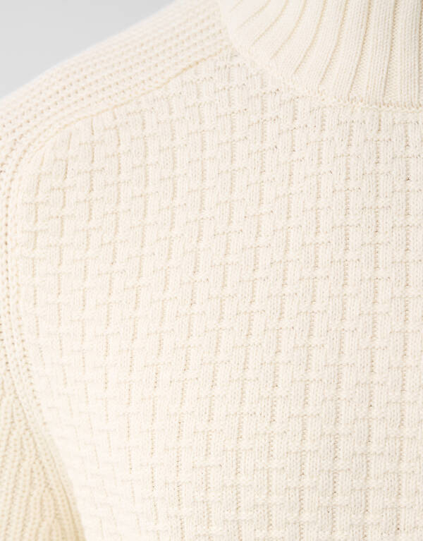 Structuur Knit Sweater Gebroken Wit SHOEBY MEN