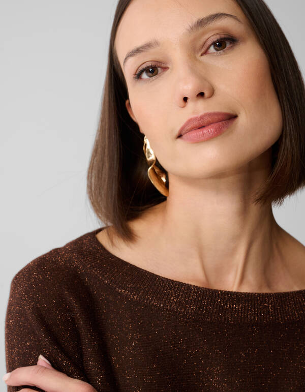 Glitter Vleermuis Trui Bruin SHOEBY WOMEN