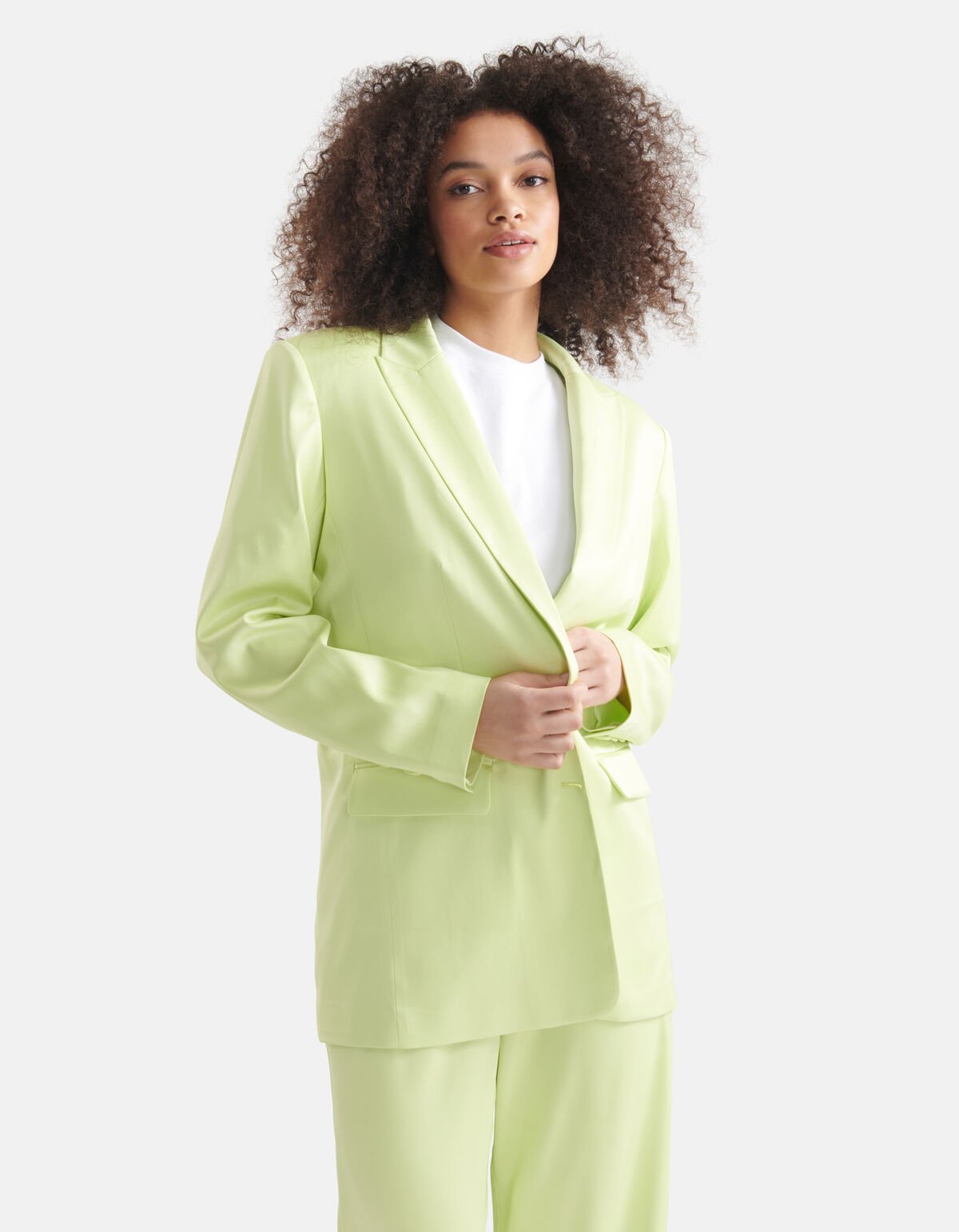 Satijnen Blazer Limoengroen SHOEBY WOMEN