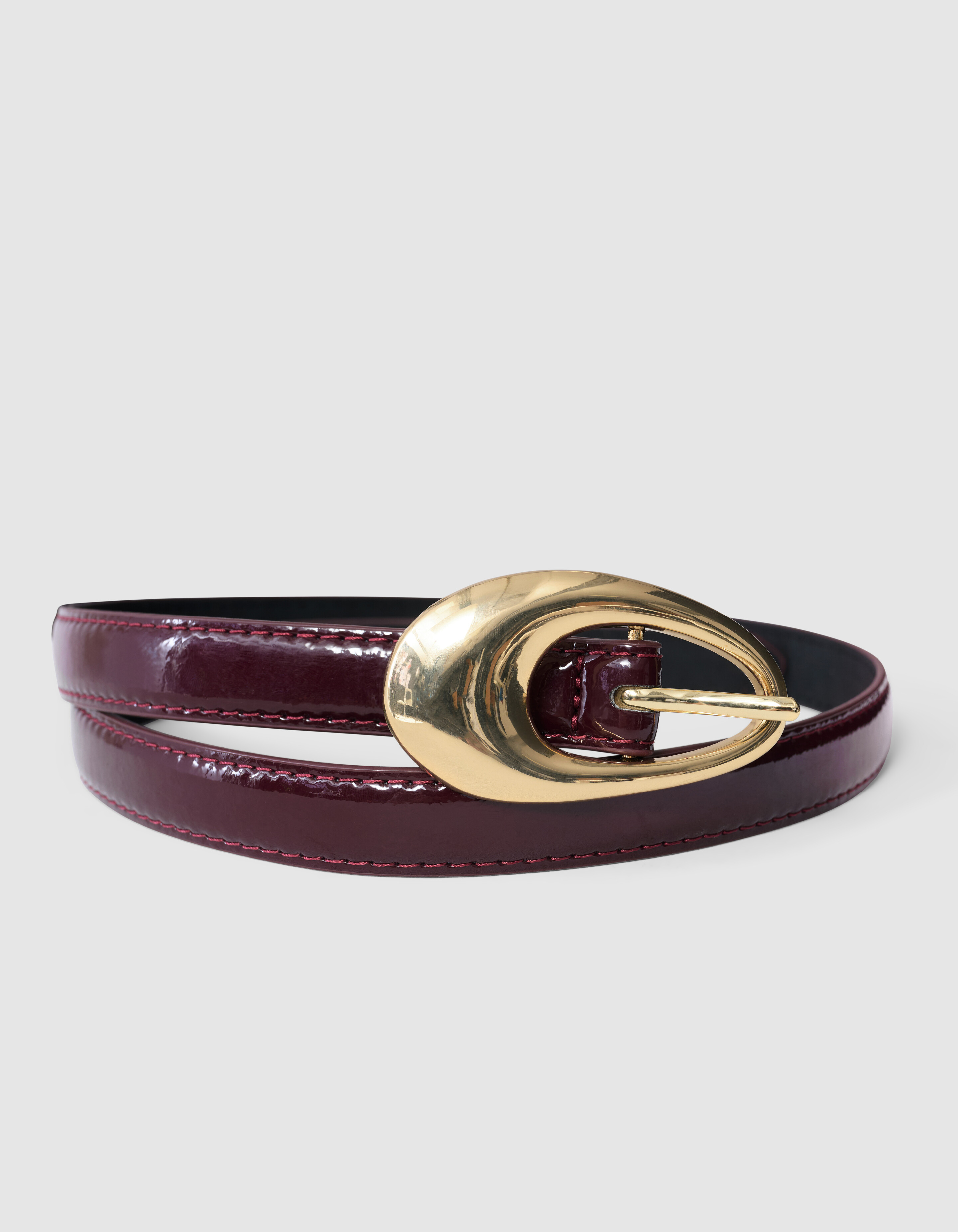 Smalle Lak Riem Donkerrood SHOEBY ACCESSOIRES
