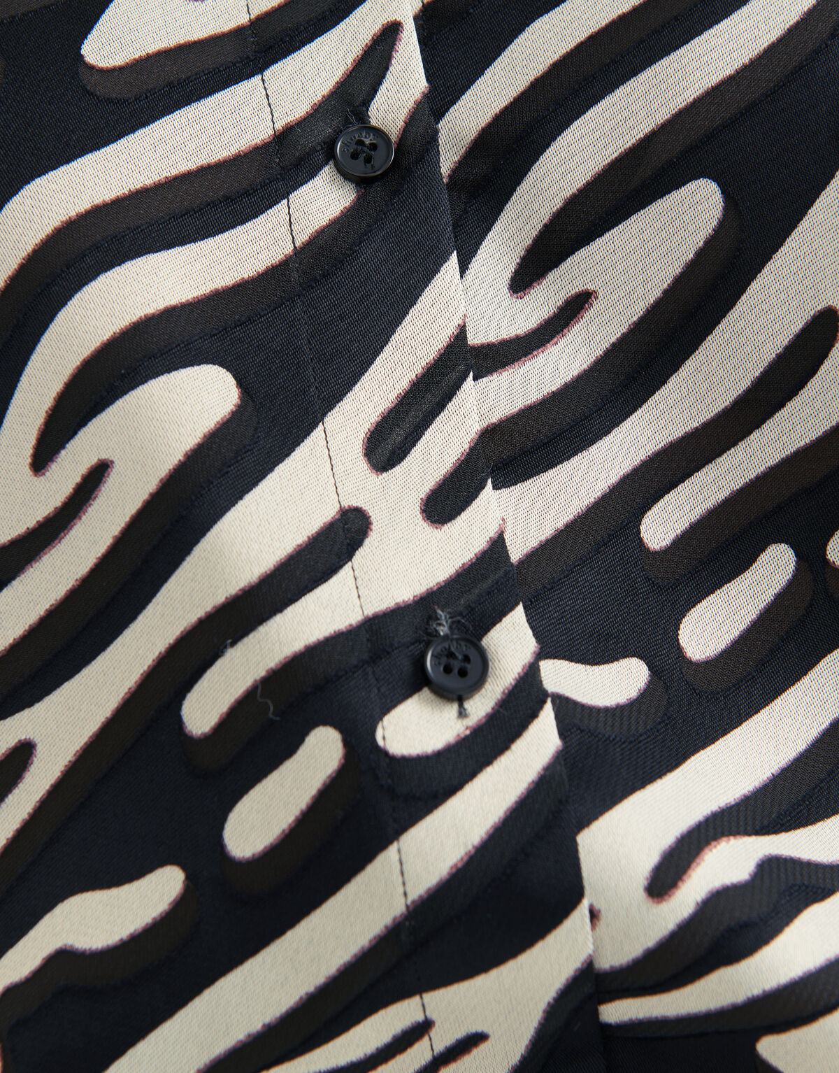 Zebra Burn Out Blouse Zwart/Wit SHOEBY WOMEN