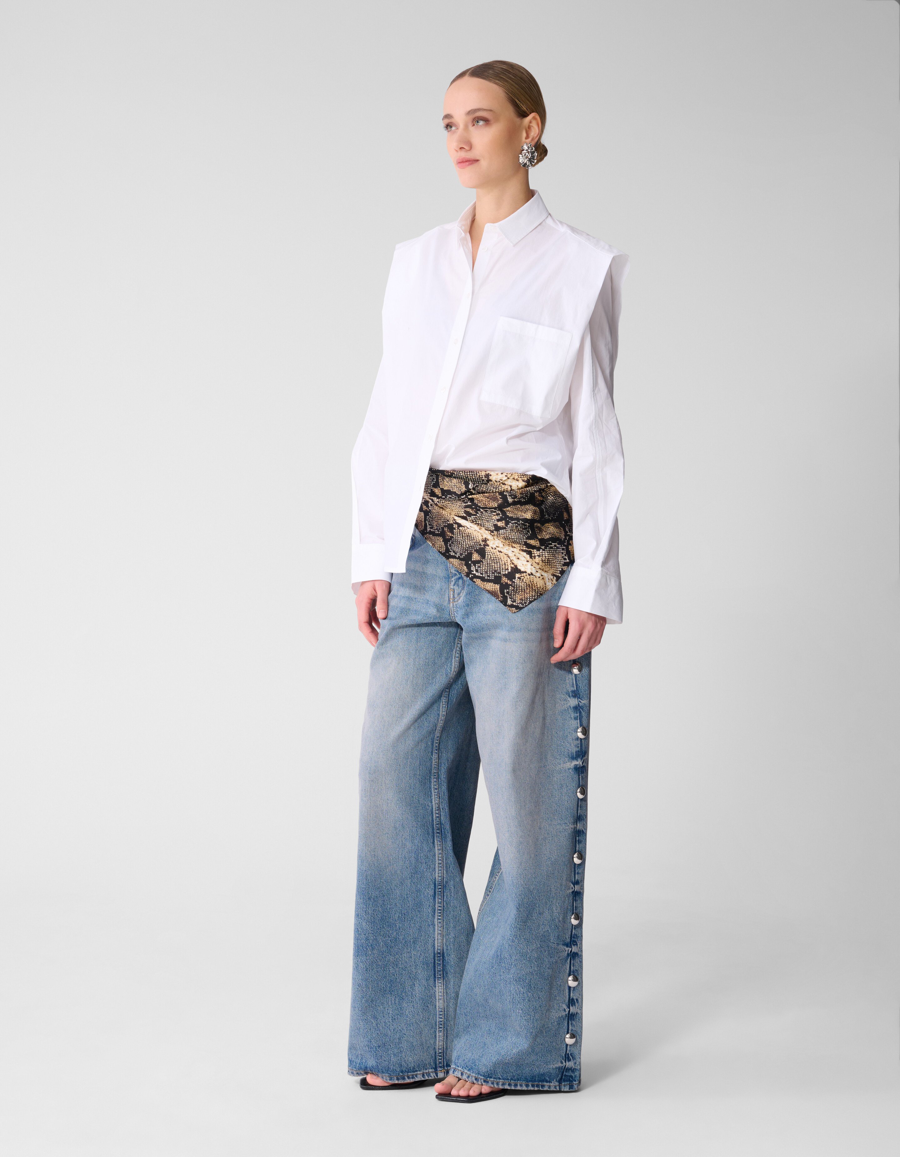 Big Stud Wide Leg Fit Jeans Mediumstone SHOEBY WOMEN