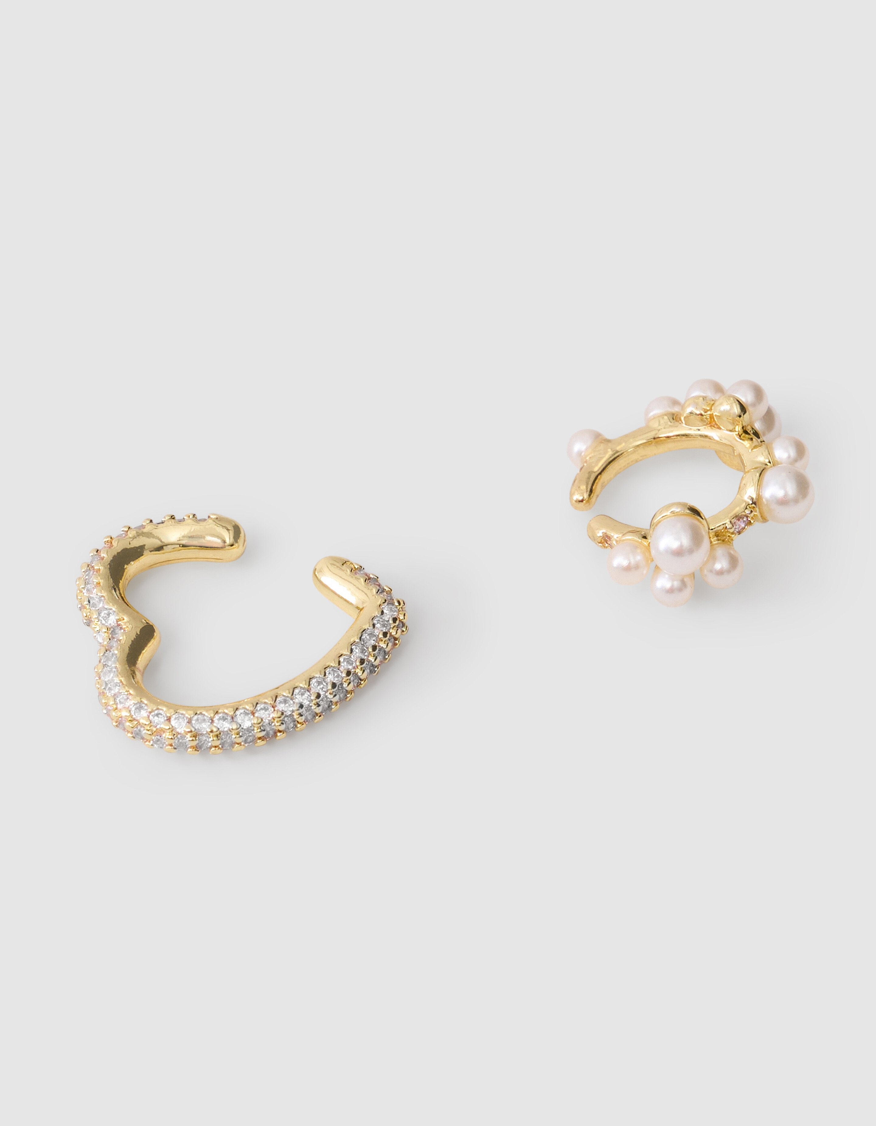 Parel/Heart Earcuff Set Goud By Monica SHOEBY ACCESSOIRES