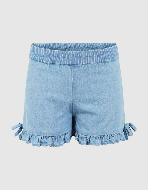 Ruffle Denim Short Blauw SHOEBY GIRLS