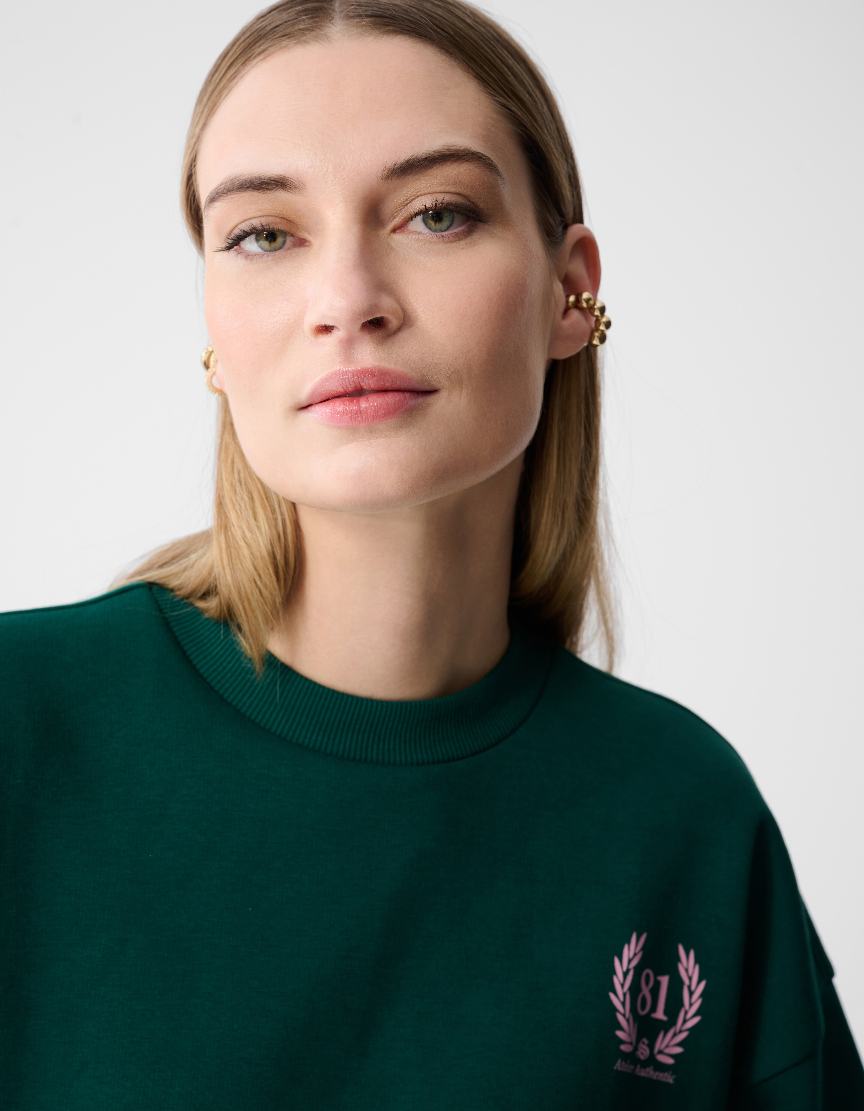 Social Club Artwork Sweater Donkergroen SHOEBY WOMEN