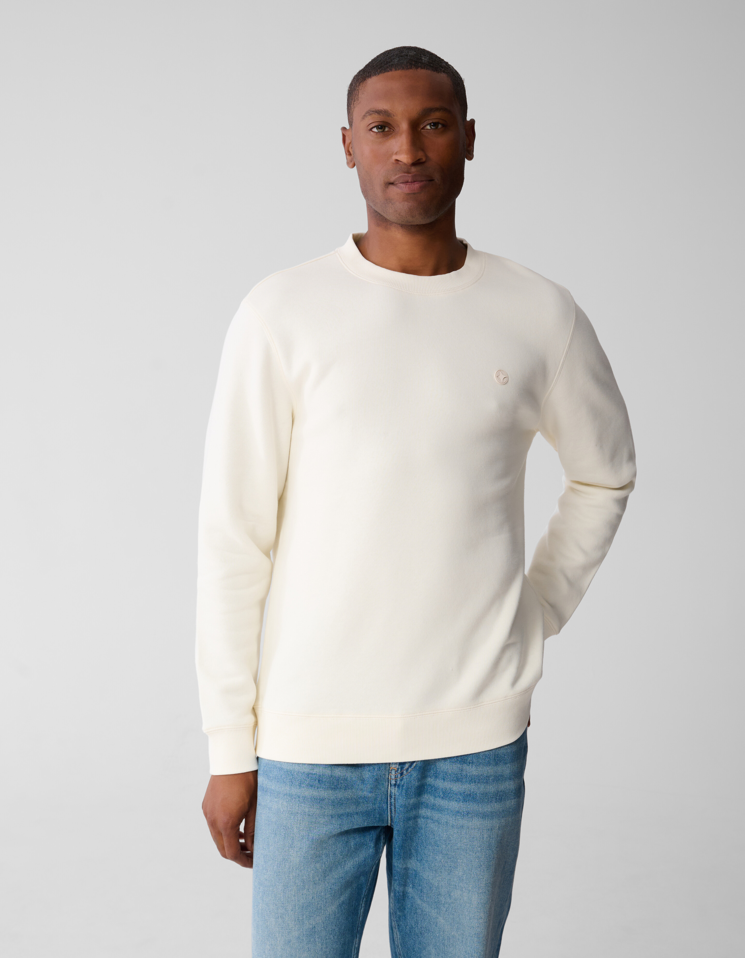 Badge Sweater Gebroken Wit SHOEBY MEN