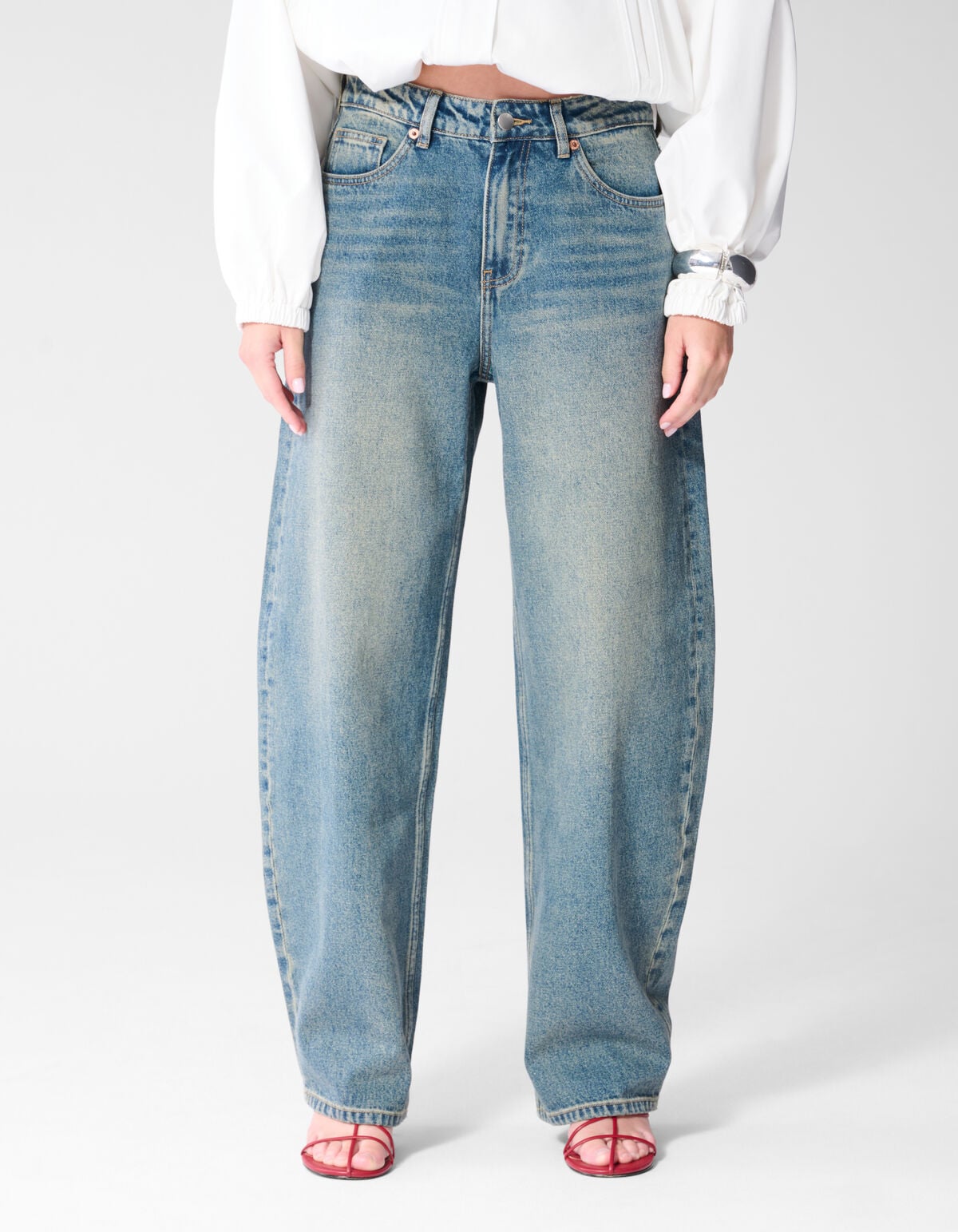 Baggy Fit Tinted Jeans Donkerblauw SHOEBY WOMEN