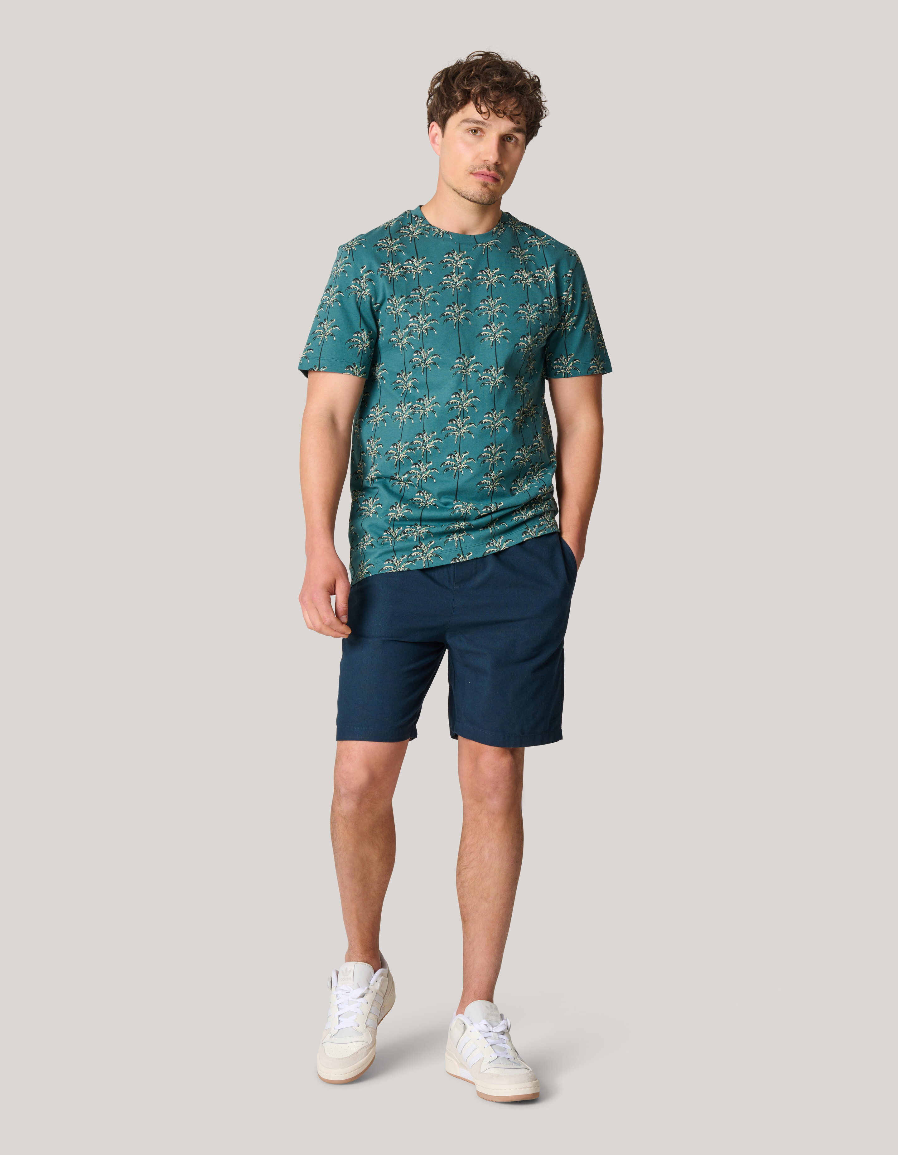 Printed T-shirt Turquoise SHOEBY MEN