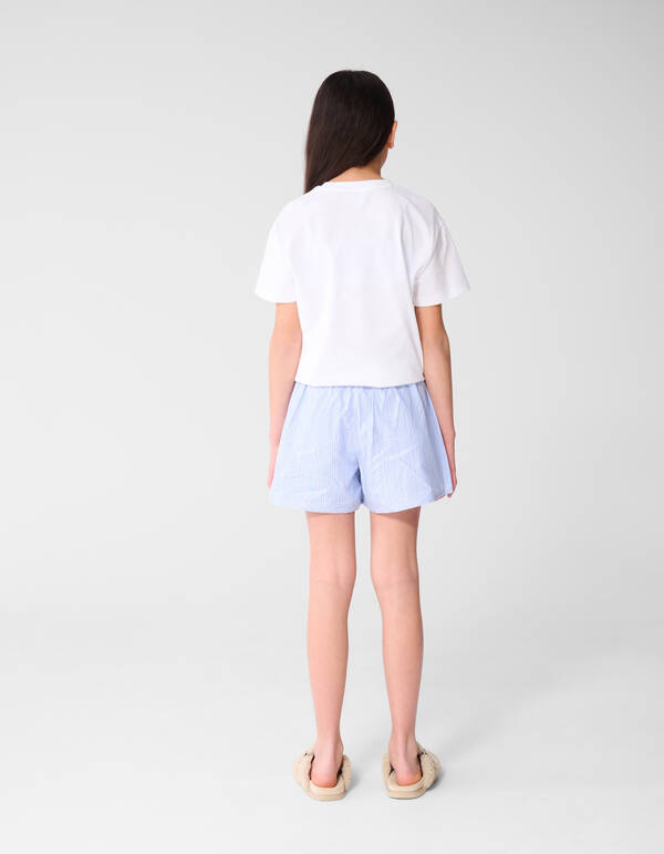 Pinstripe Banana Artwork Short Blauw SHOEBY GIRLS