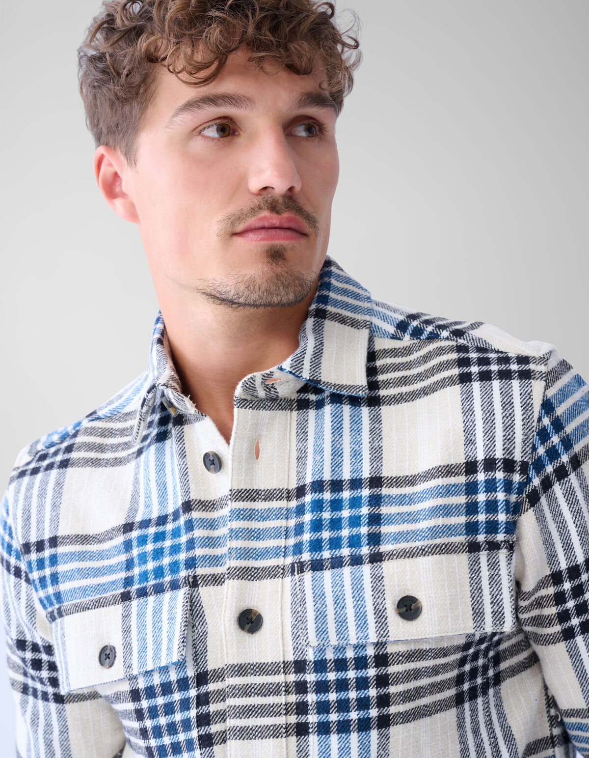 Ruiten Overshirt Blauw SHOEBY MEN