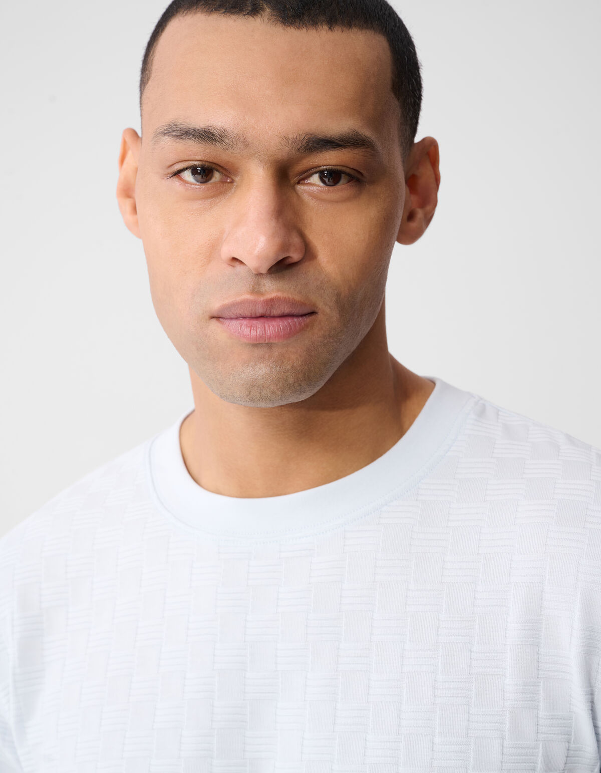 Structuur T-shirt Lichtblauw SHOEBY MEN