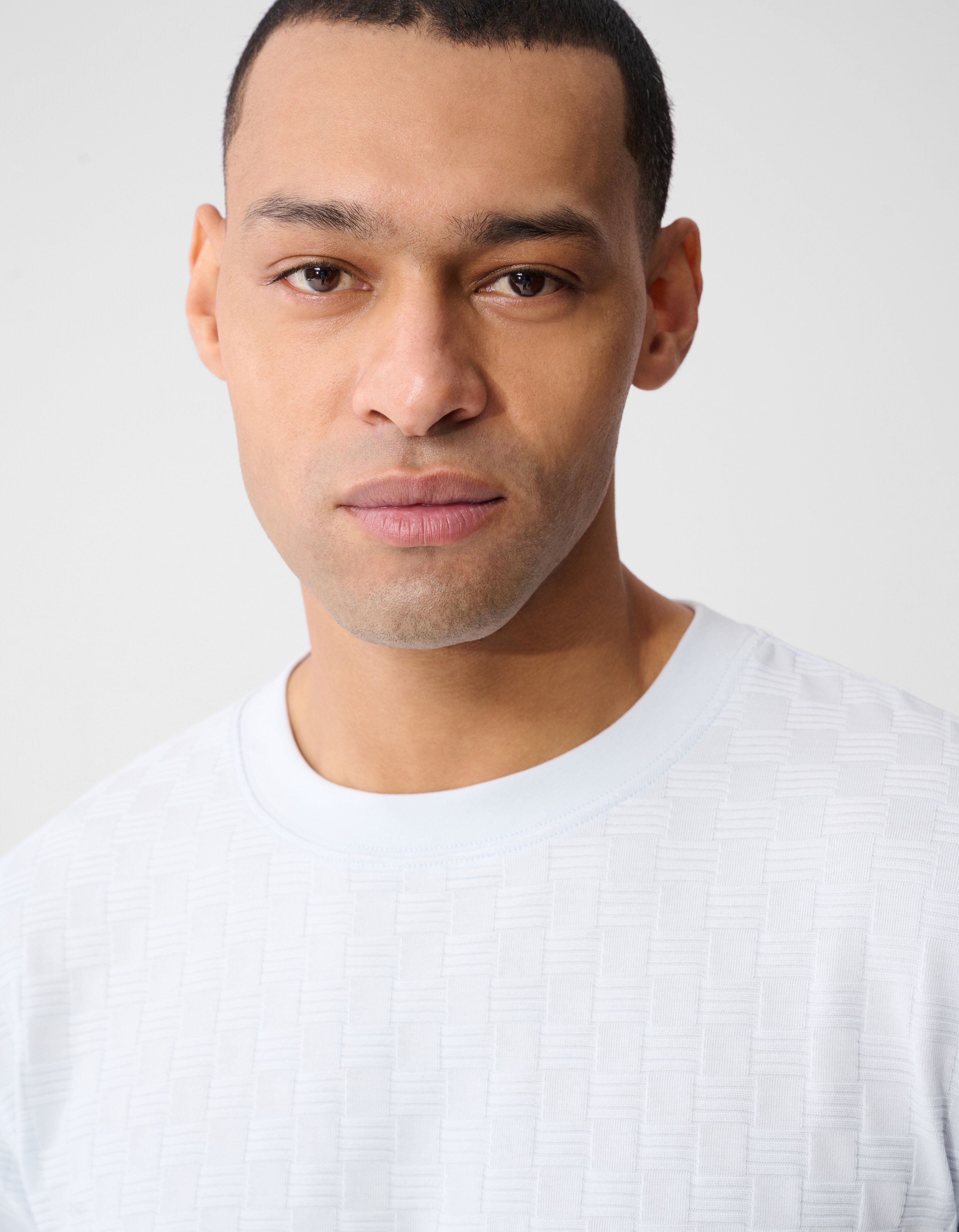 Structuur T-shirt Lichtblauw SHOEBY MEN