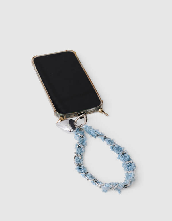 Denim Chain Telefoonkoord Lichtblauw SHOEBY ACCESSOIRES
